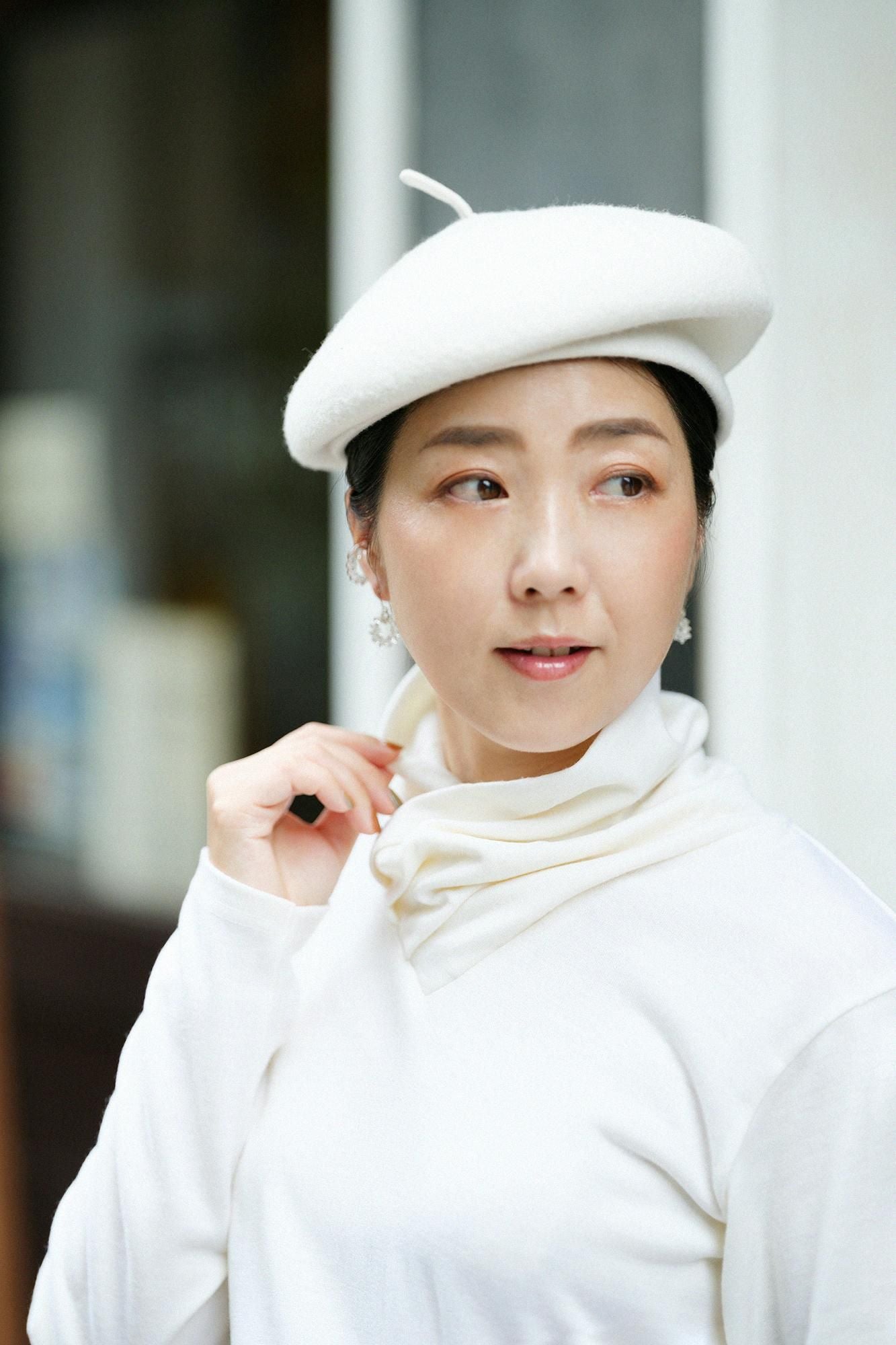 ウォッシャブルウール天竺 衿巻ジバン/鳥の子色(とりのこいろ)