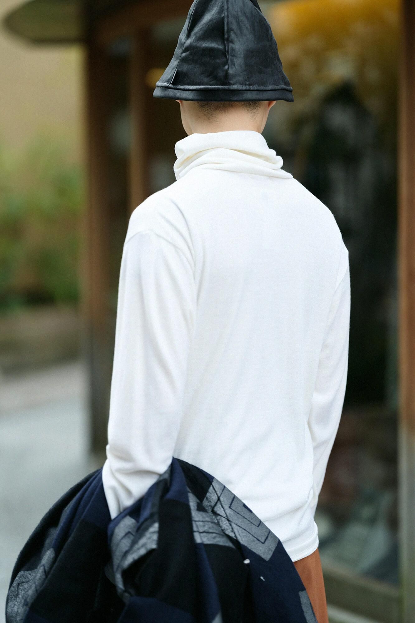 ウォッシャブルウール天竺 衿巻ジバン/鳥の子色(とりのこいろ)