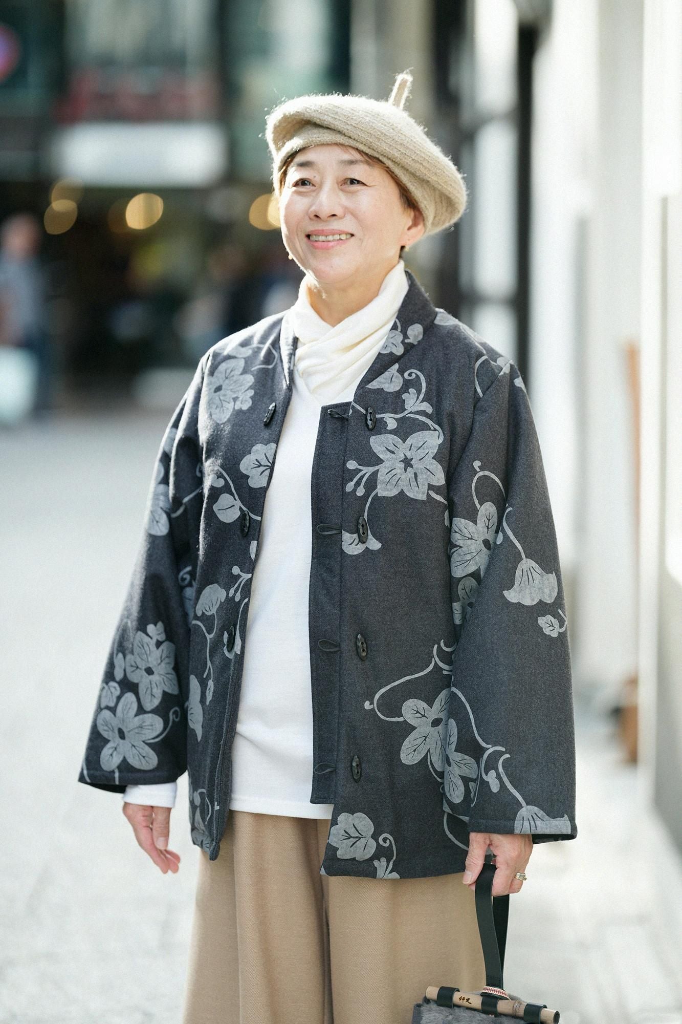 ウォッシャブルウール天竺 衿巻ジバン/鳥の子色(とりのこいろ)