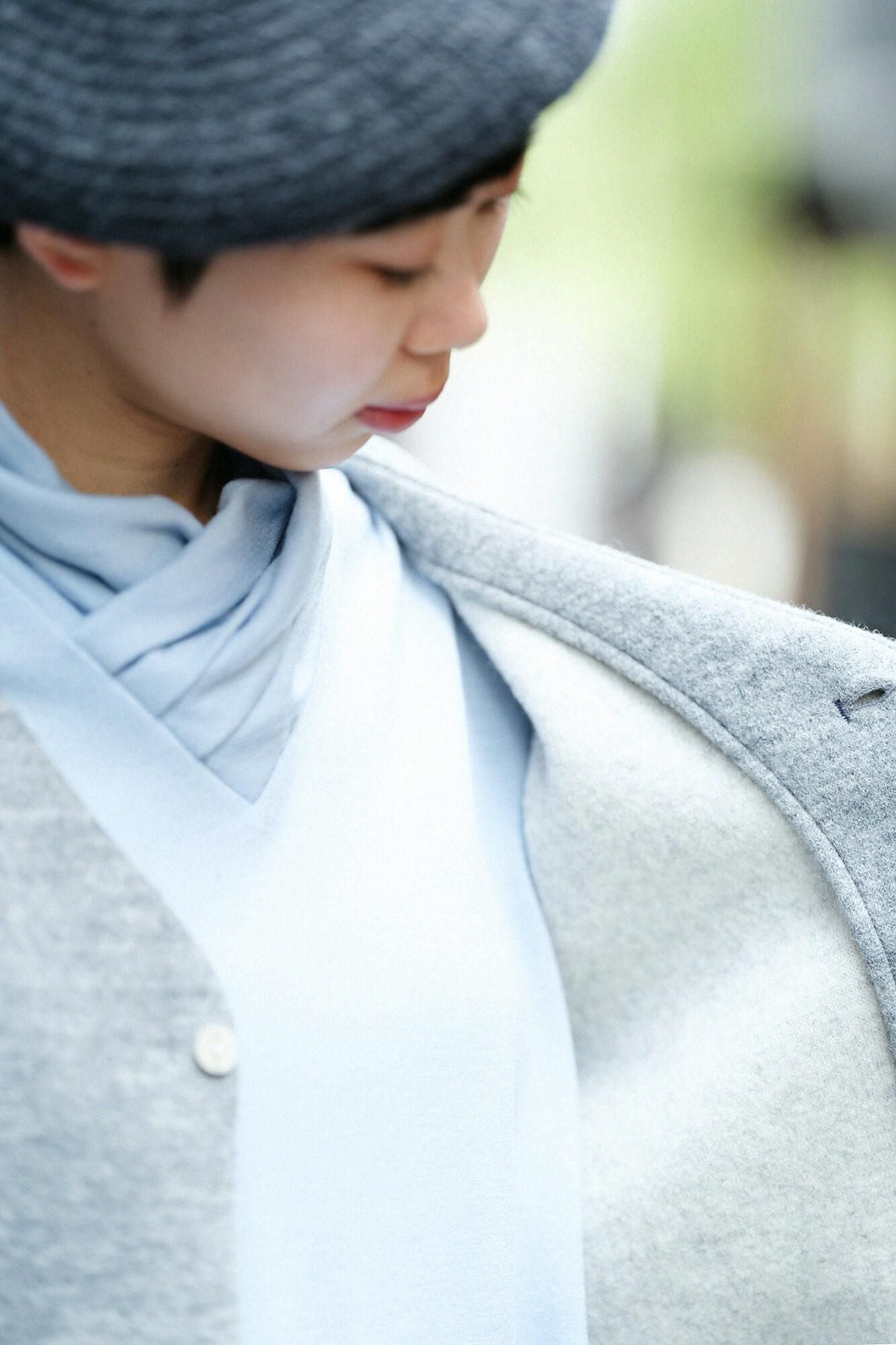 【预订】可水洗羊毛平纹针织领带/天蓝色(*预计11月25日左右发货)