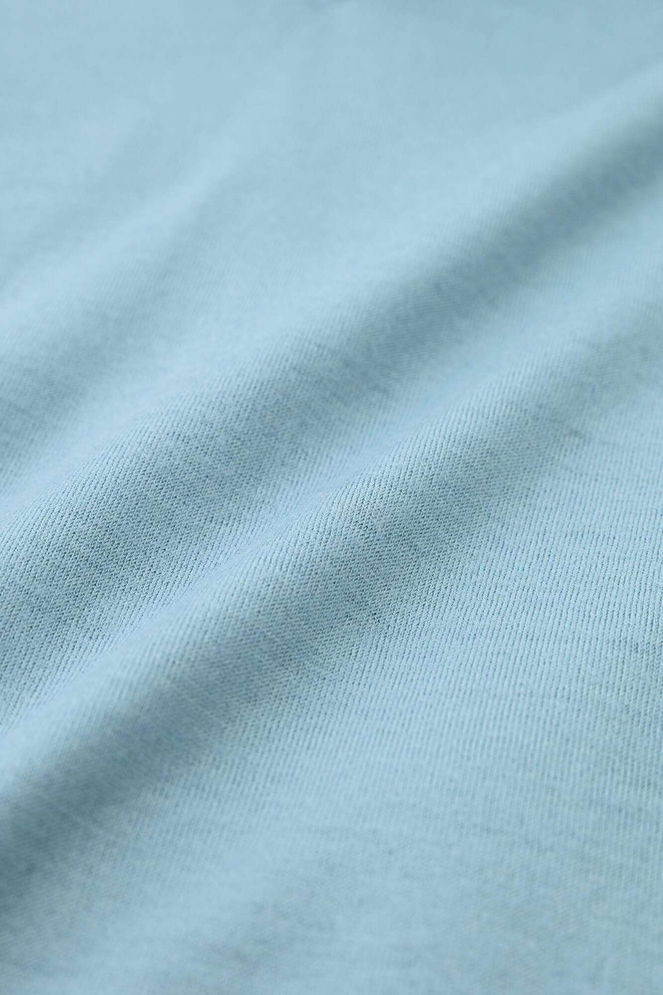 平針織 可洗羊毛 高領上衣/灰藍色