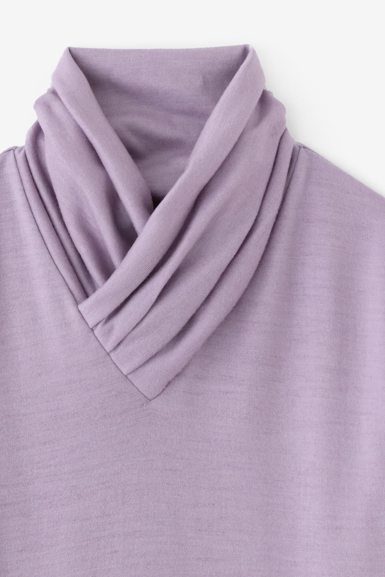 ウォッシャブルウール天竺 衿巻ジバン/紅藤色(べにふじいろ)