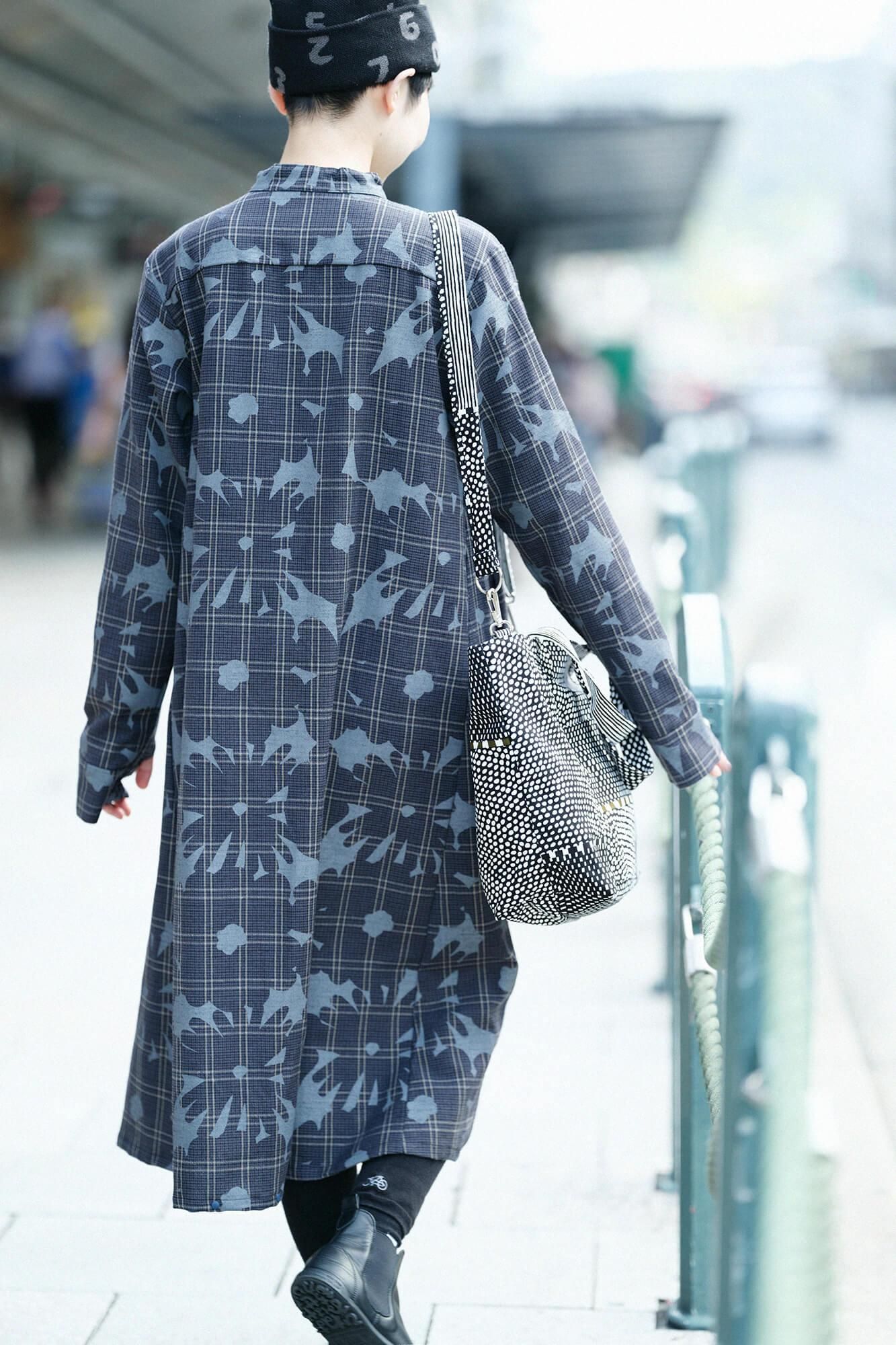 【◯预订】羊毛 x 亚麻混纺格纹 H.N.BIKE One Piece / Easygoing(*预计 12 月 2 日左右发货)