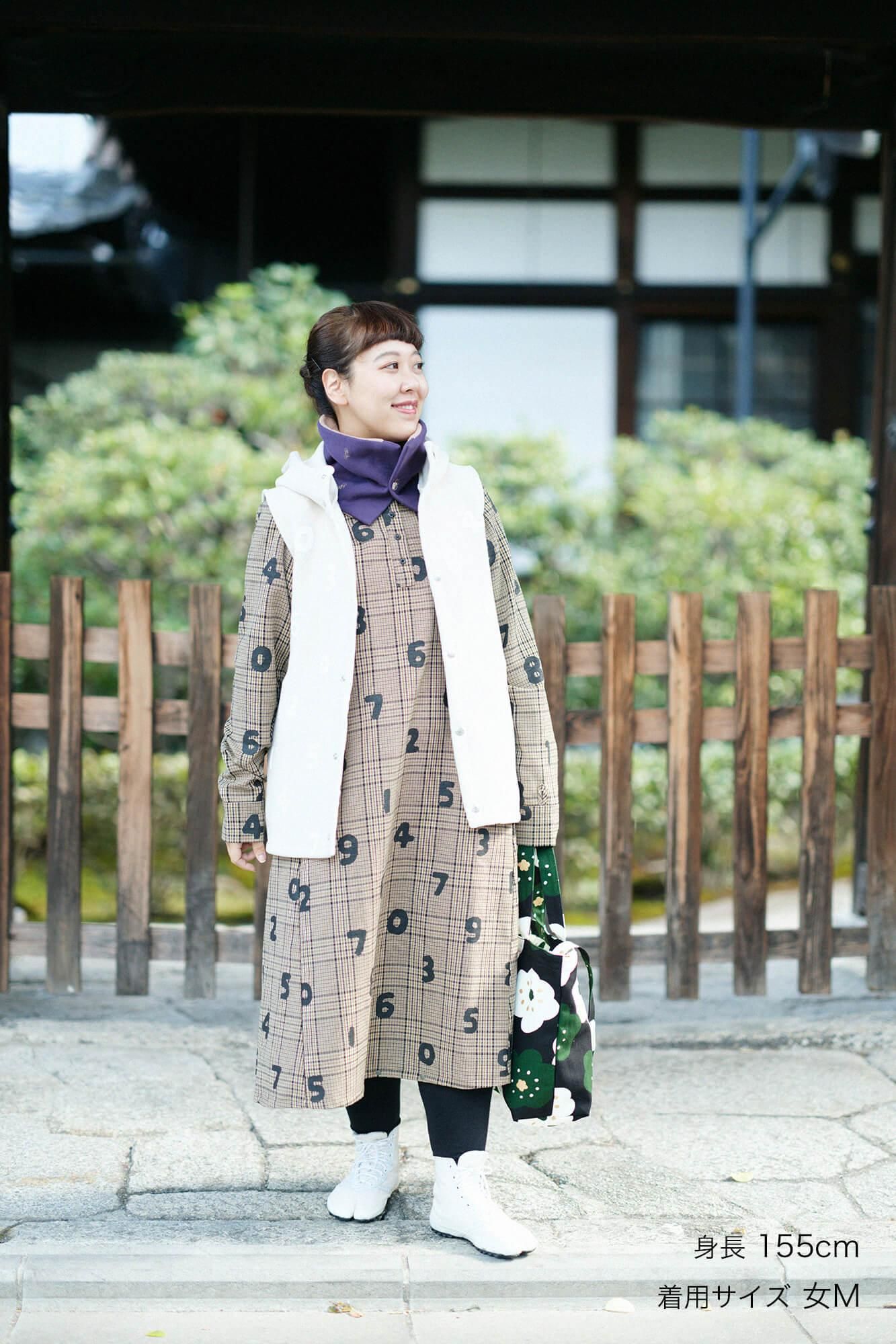 羊毛×麻混紡格紋 H.N.BIKE連身裙 /SO-SU-U