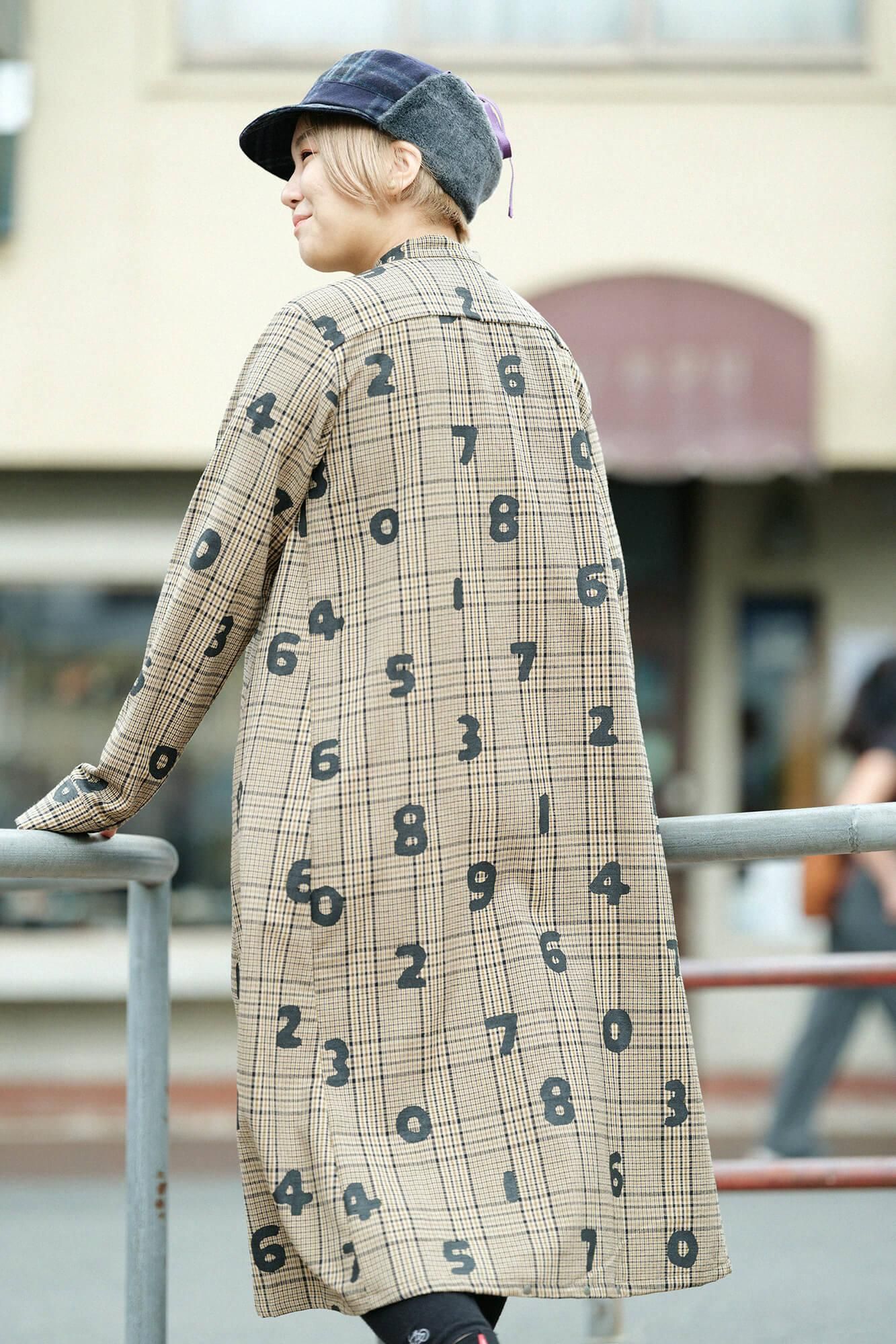 羊毛×麻混紡格紋 H.N.BIKE連身裙 /SO-SU-U