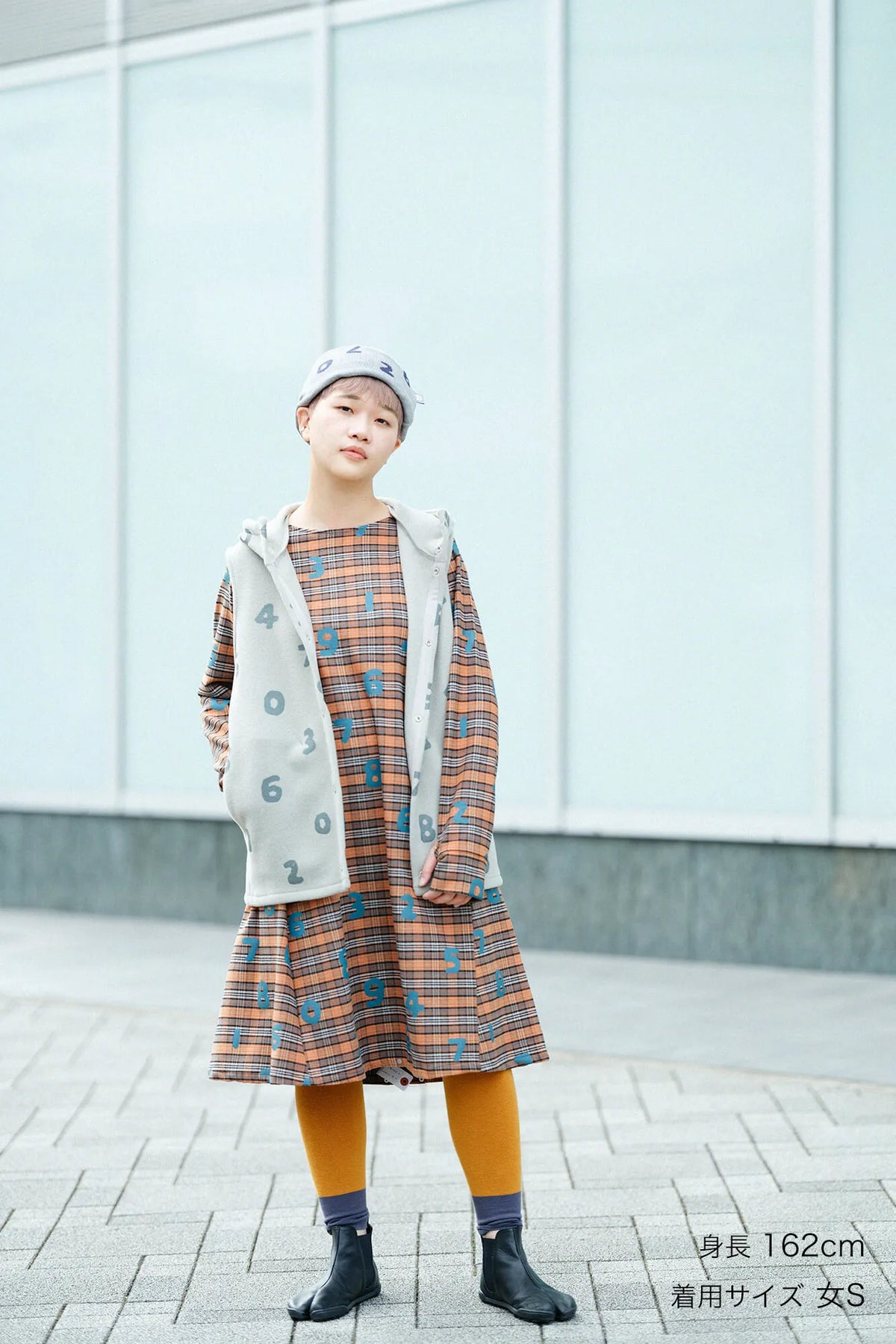 Sarasa(R) Tartan Check BIKE One Piece / SO-SU-U Orange Check