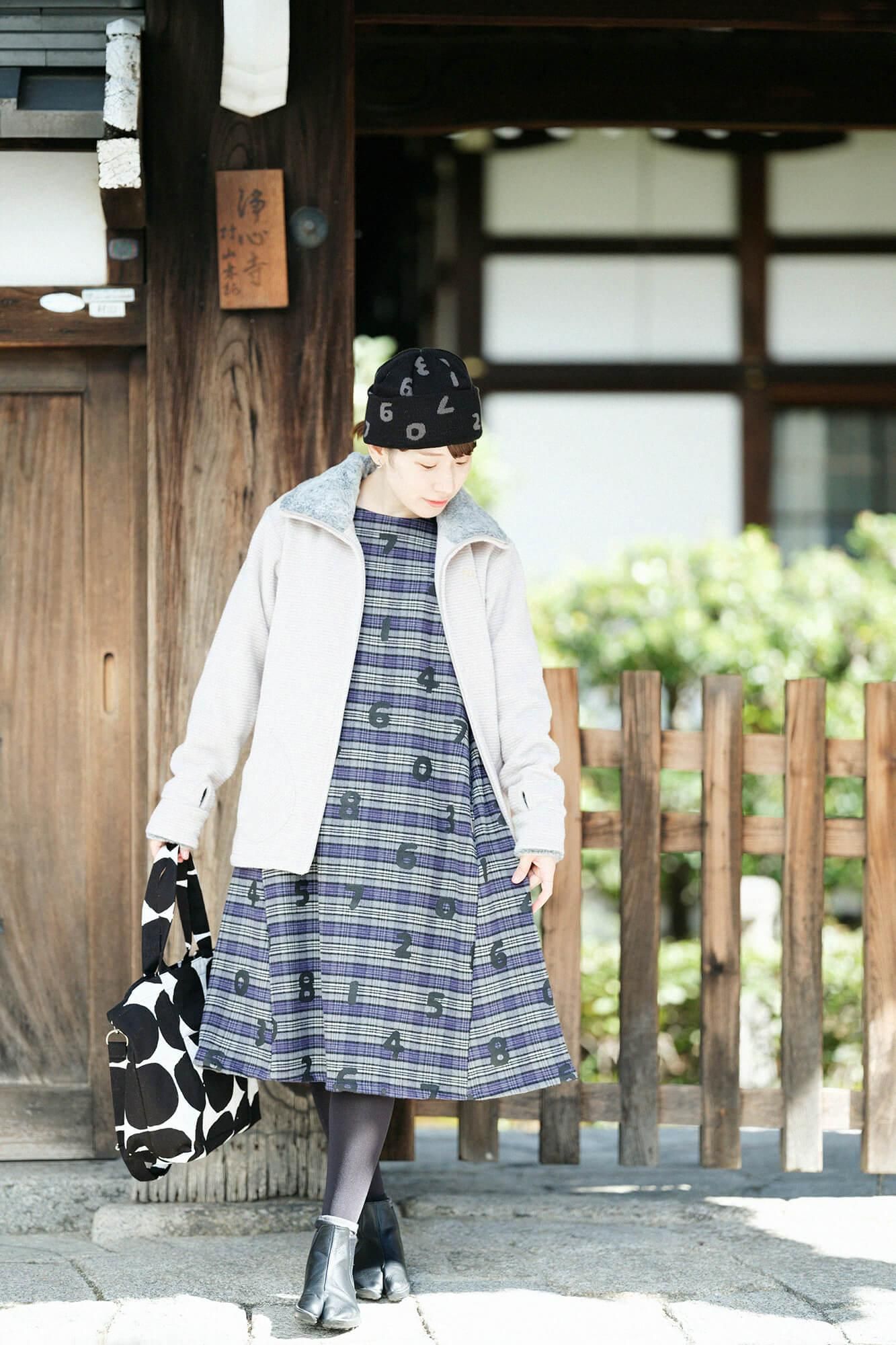 2WAY BIKE トート/おはじき大 濡羽色(ぬればいろ)×つくも