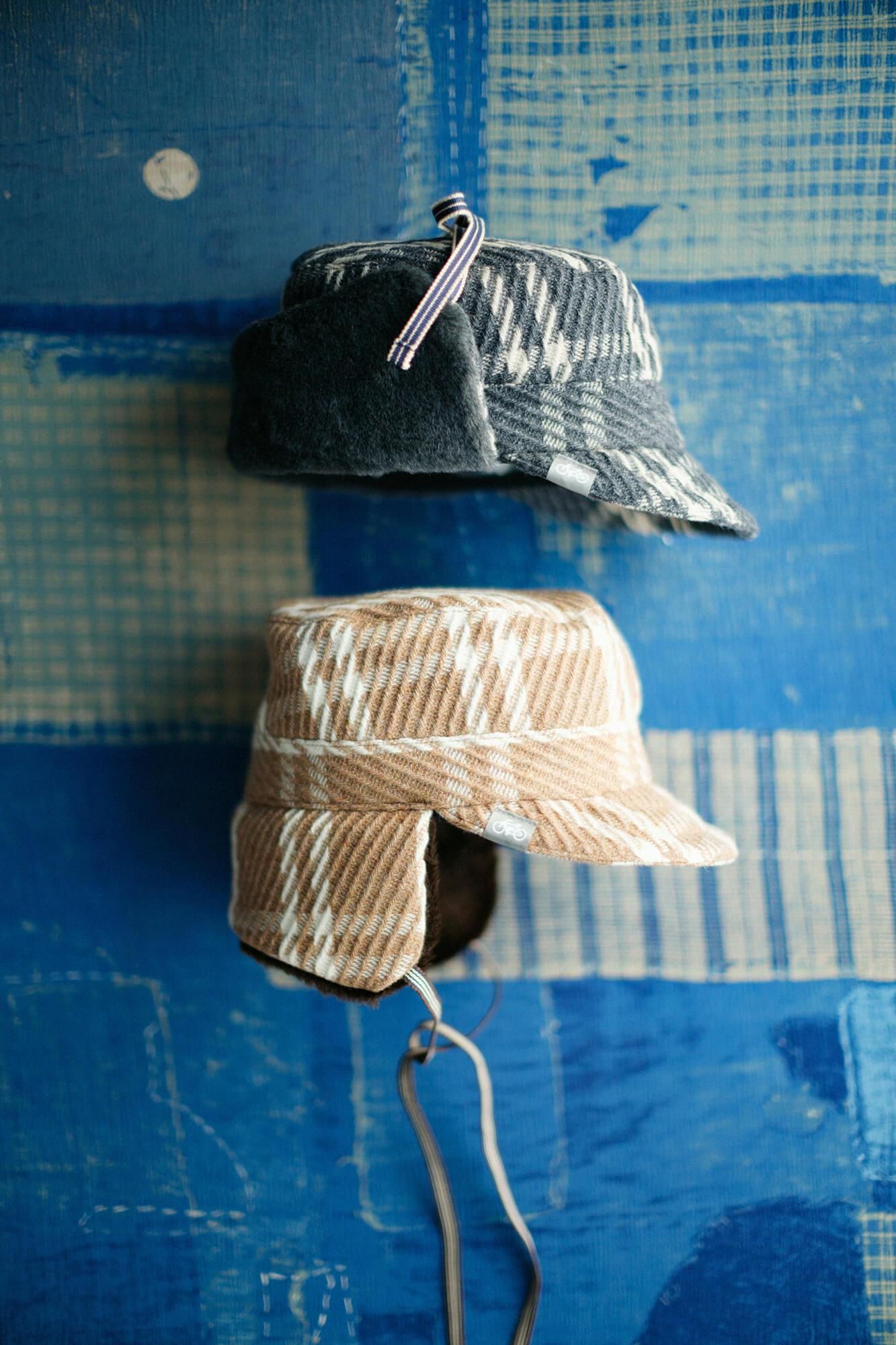 提花 Boa BIKE CAP/棕色格纹 x SO-SU-U Kon (Nubairo)