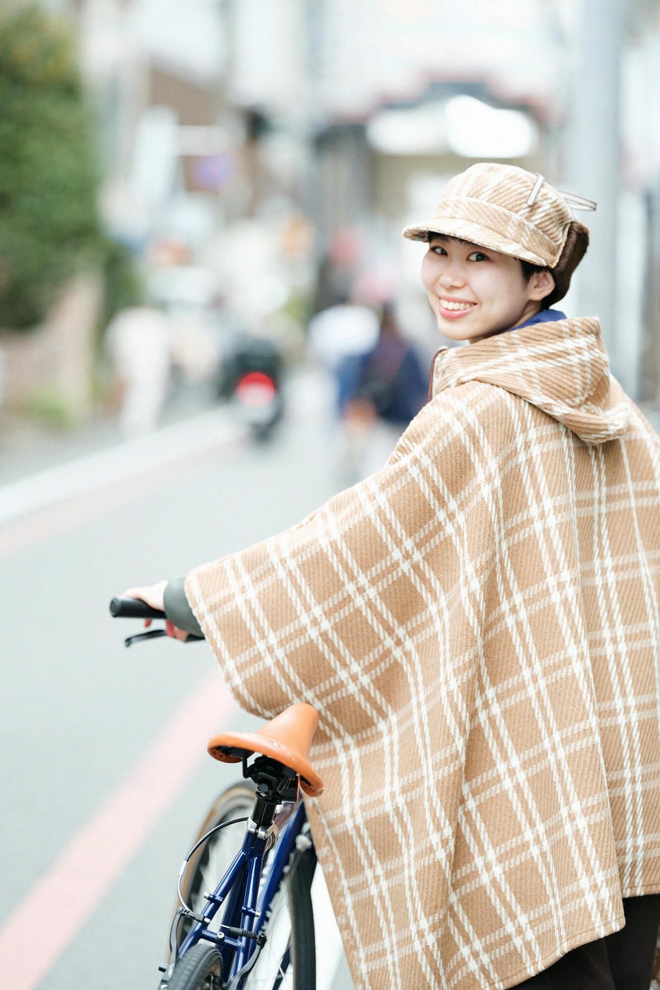 提花 Boa BIKE CAP/棕色格纹 x SO-SU-U Kon (Nubairo)