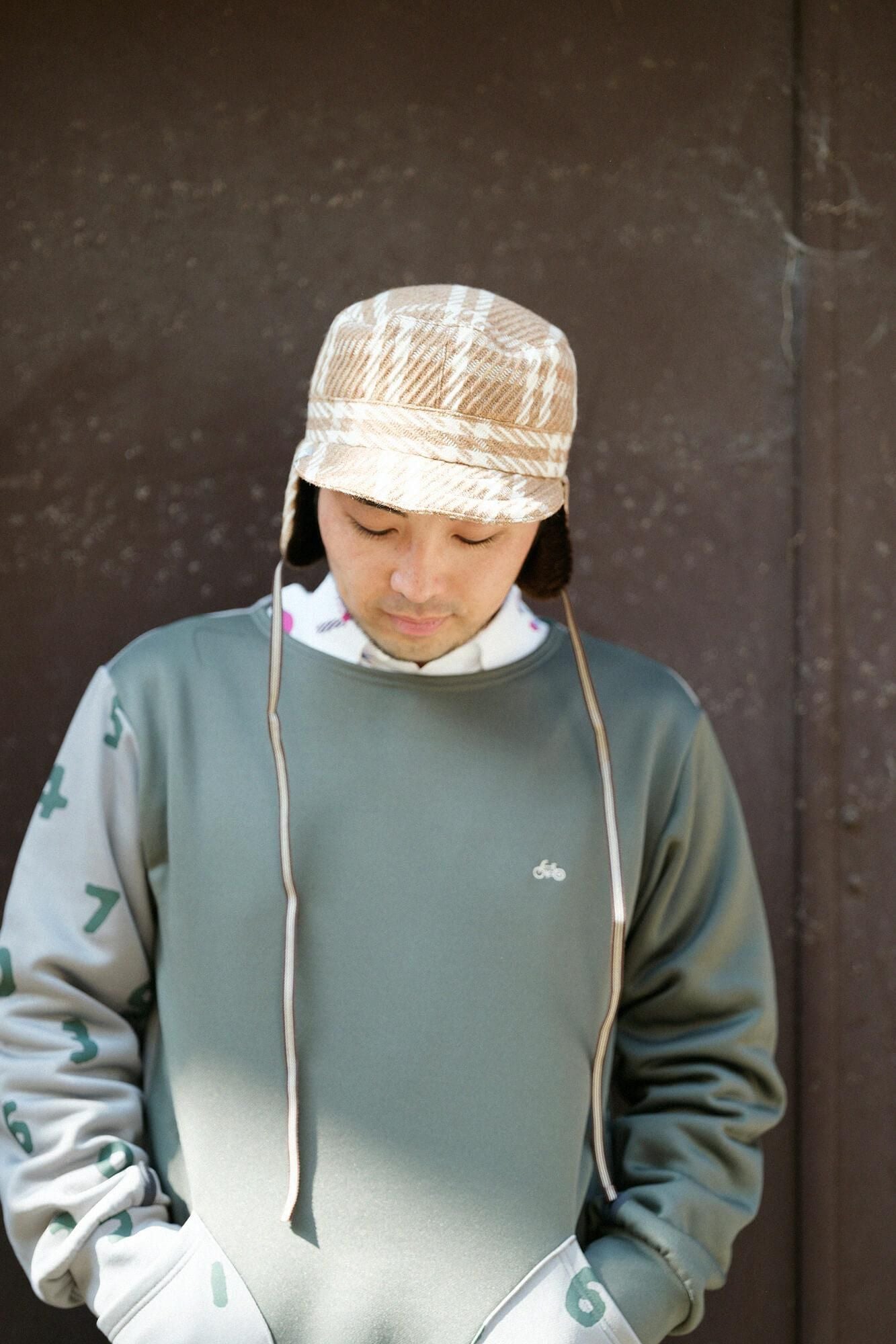 提花 Boa BIKE CAP/棕色格纹 x SO-SU-U Kon (Nubairo)