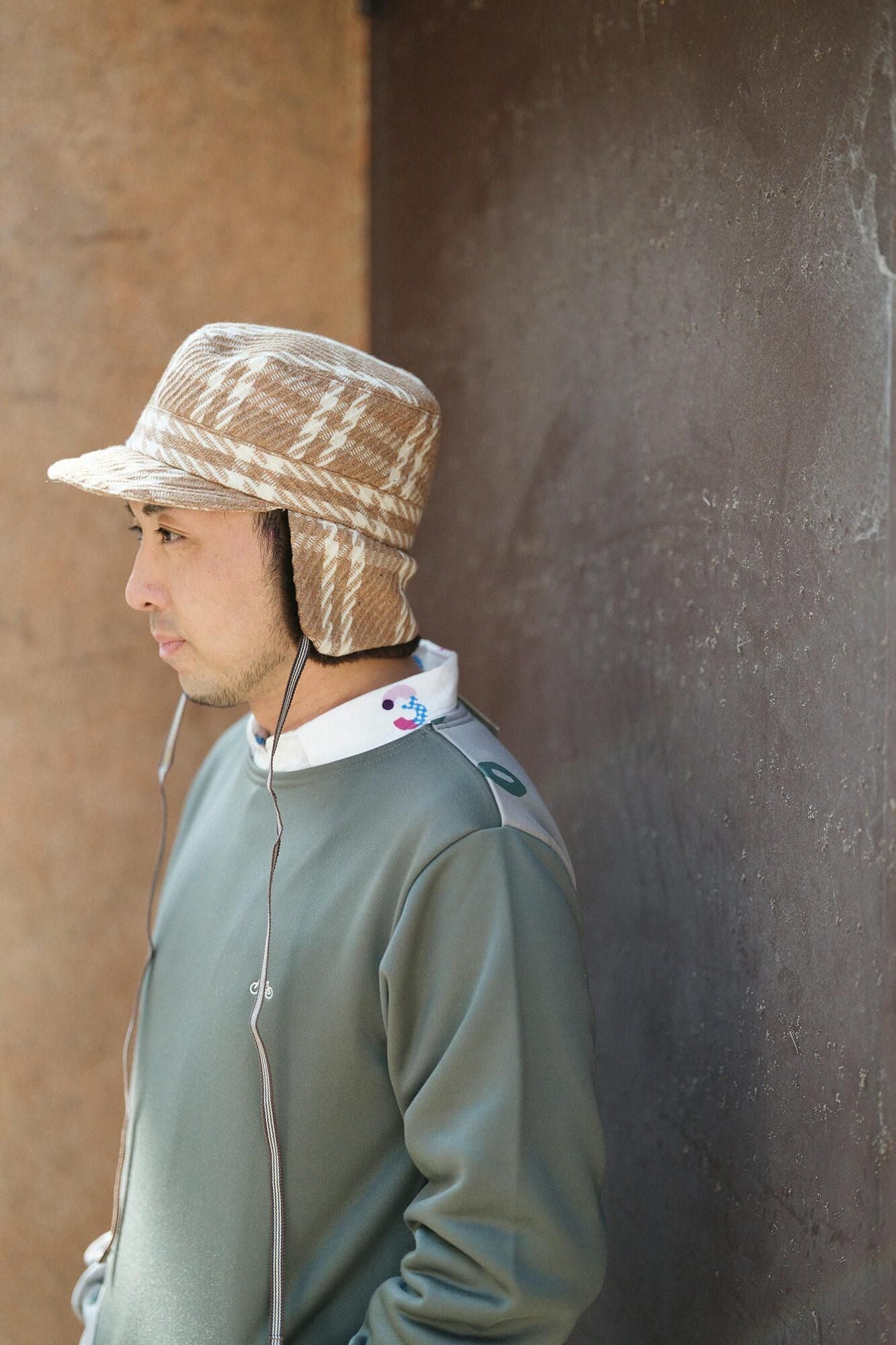 提花 Boa BIKE CAP/棕色格纹 x SO-SU-U Kon (Nubairo)