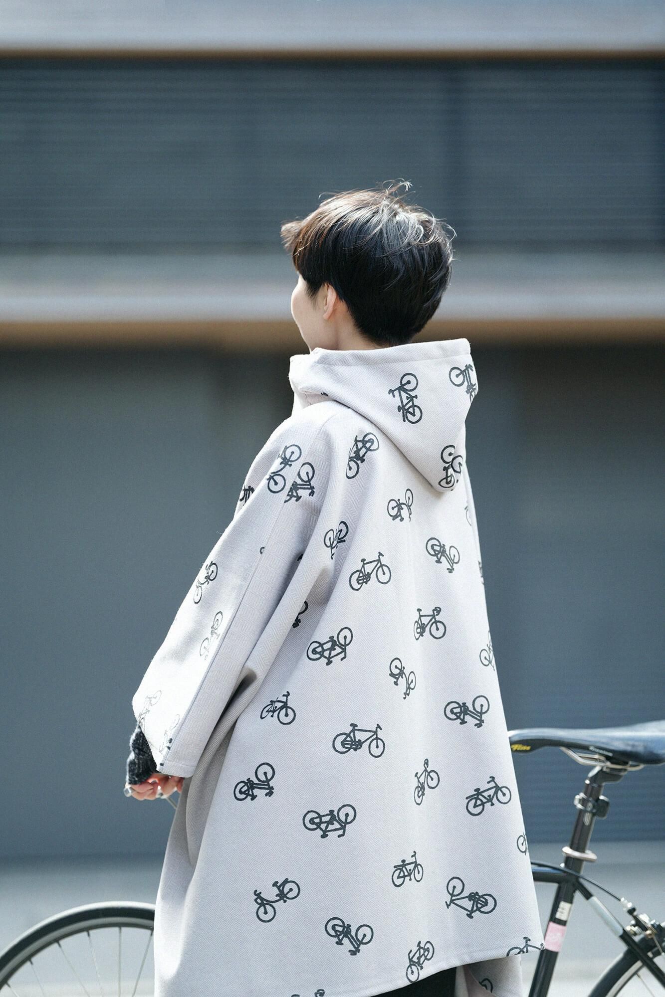 【◯预购】人字形织缇花针织BIKE斗篷/单车处处和留白银灰色(※预计于12月2日左右发货)