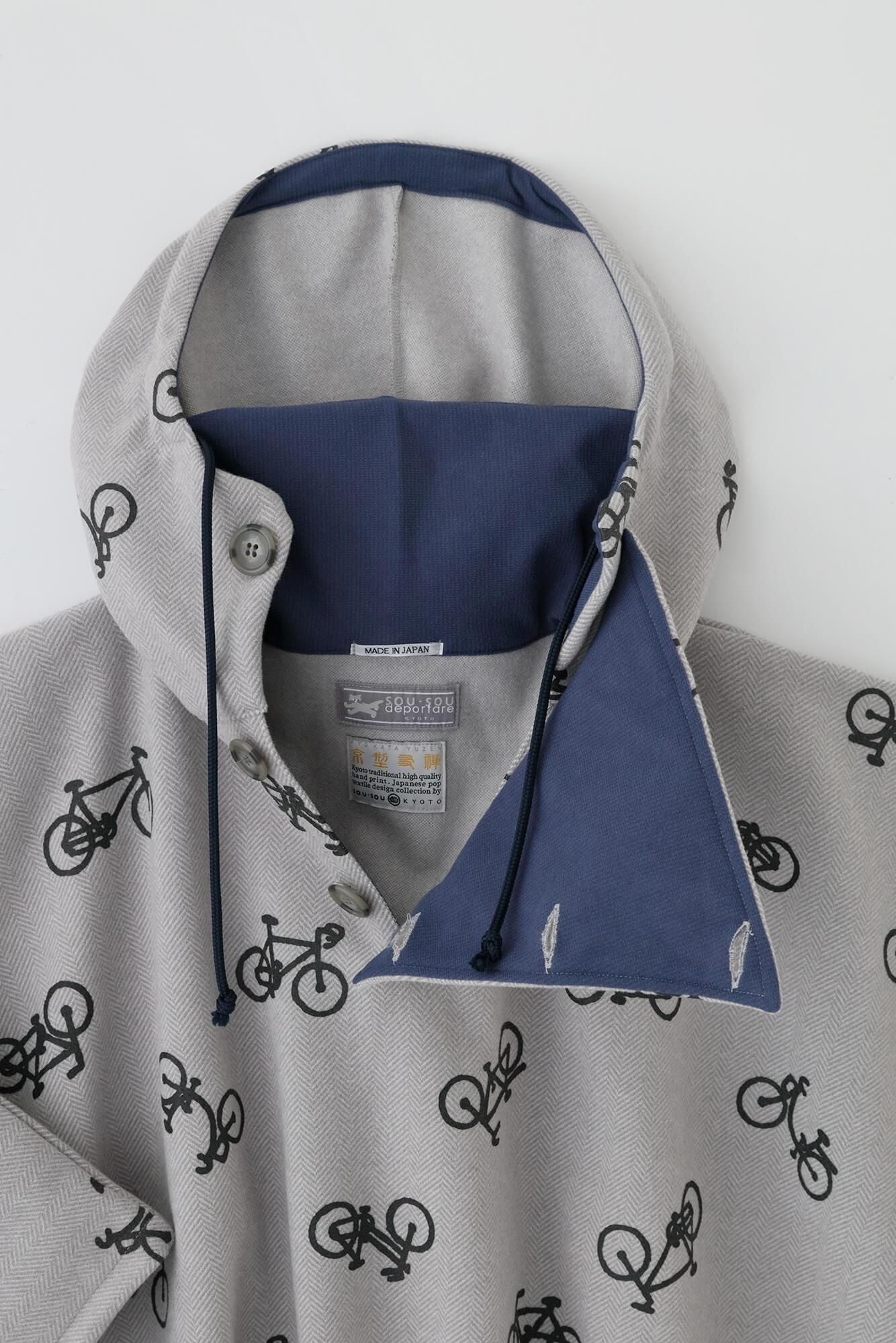 【◯预购】人字形织缇花针织BIKE斗篷/单车处处和留白银灰色(※预计于12月2日左右发货)