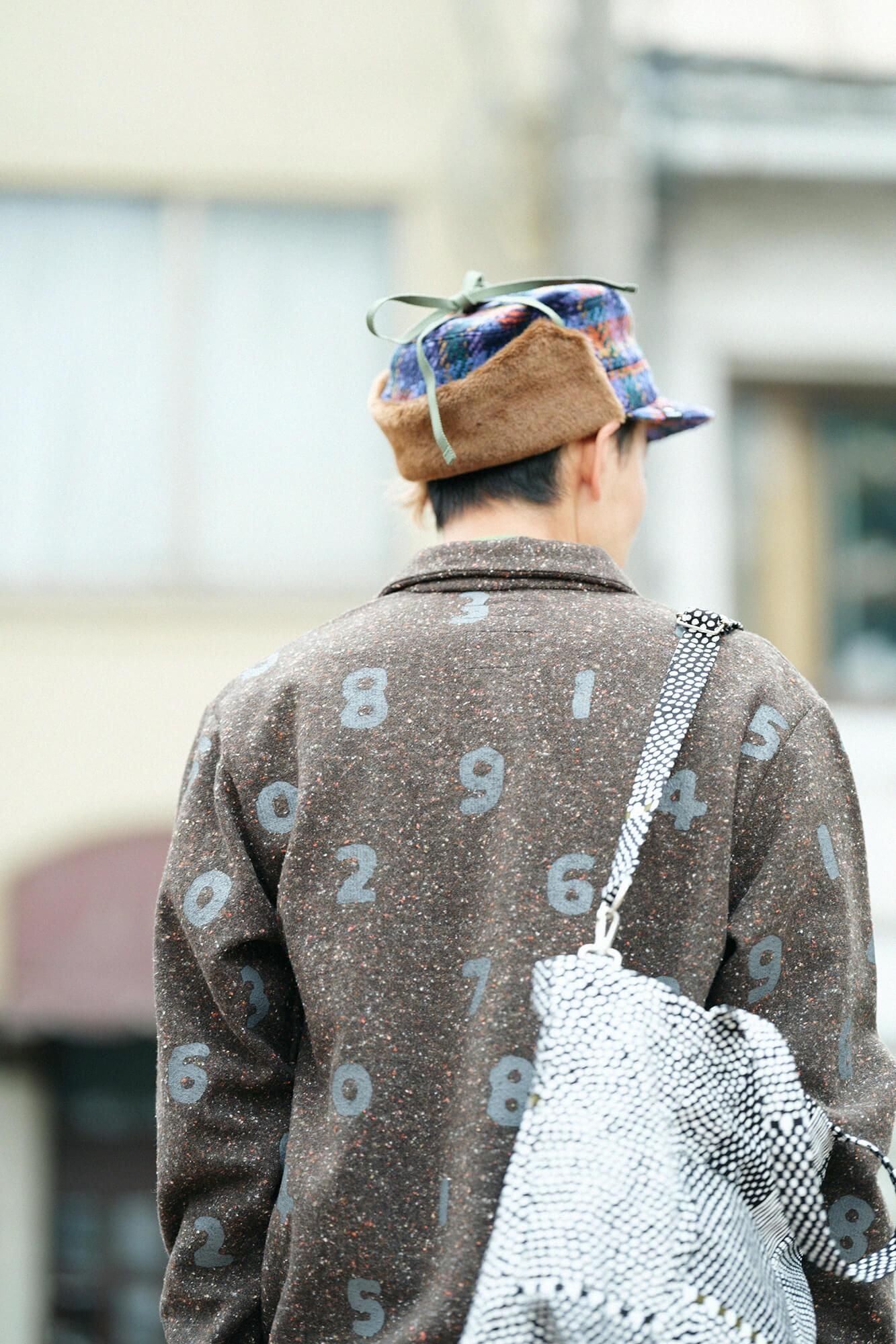 2WAY BIKE Tote / Lines and Dots Ink Black
