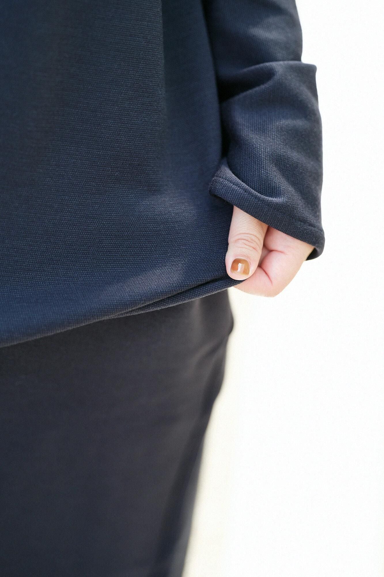 【預購】Soft Thermo(R) 內起絨船領 長袖連身裙 超長版/暗藍色(※預計於12月9日左右發貨)