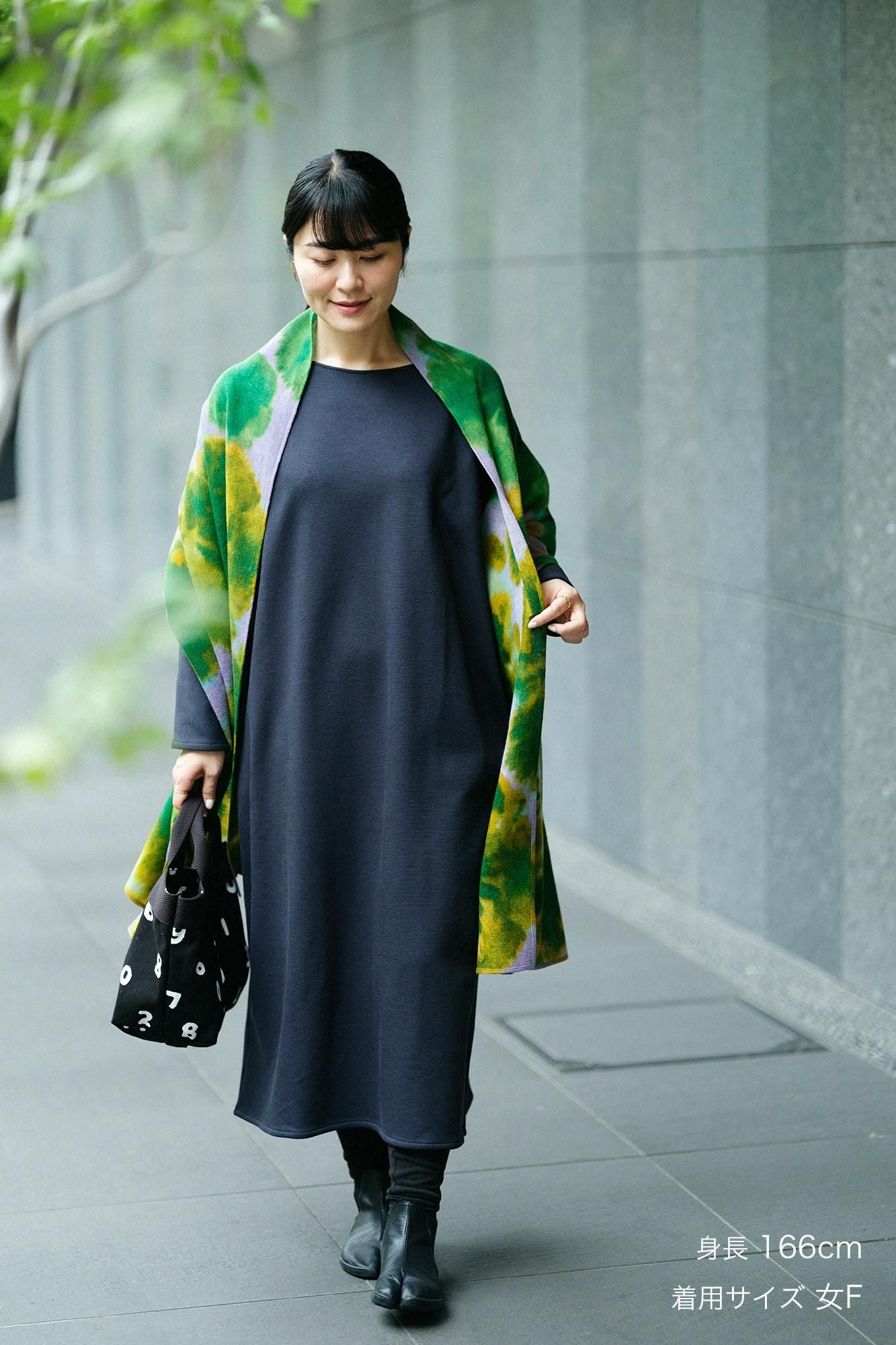 【預購】Soft Thermo(R) 內起絨船領 長袖連身裙 超長版/暗藍色(※預計於12月9日左右發貨)