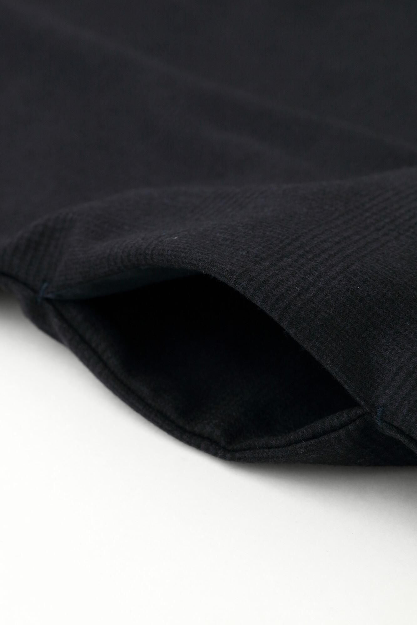 Houndstooth Check Long Sleeve Tunic / Dark Navy