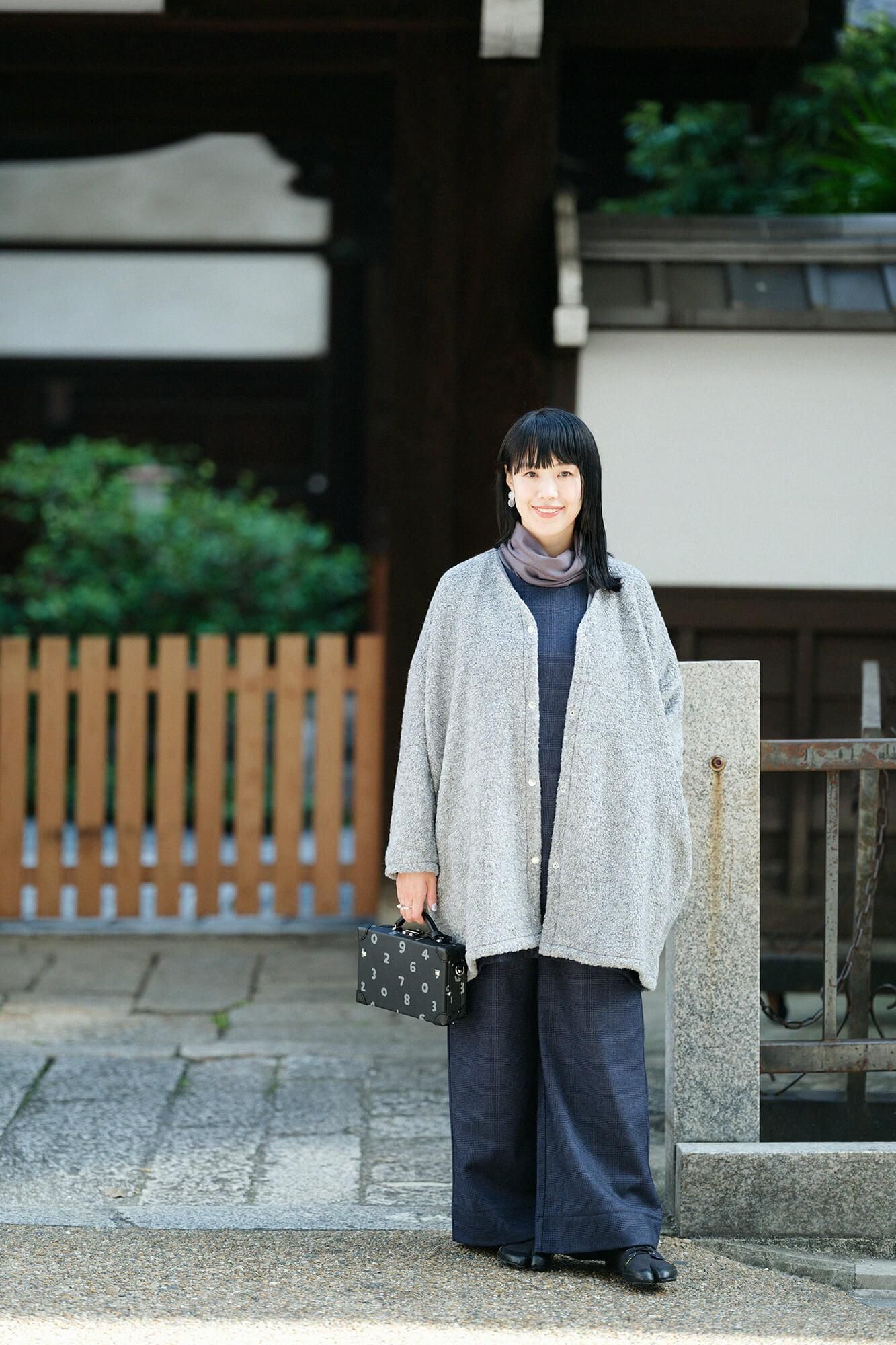 Hound Tooth Check à manches longues tuniques / marron bleu