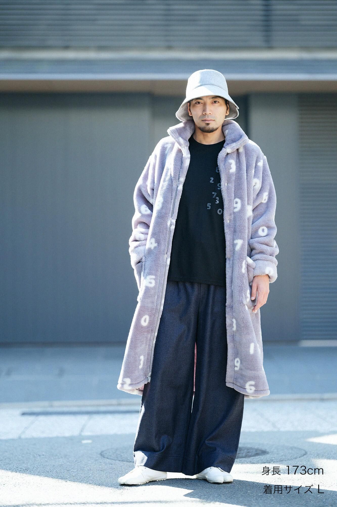 千鳥格紋織闊腿褲/藍褐色