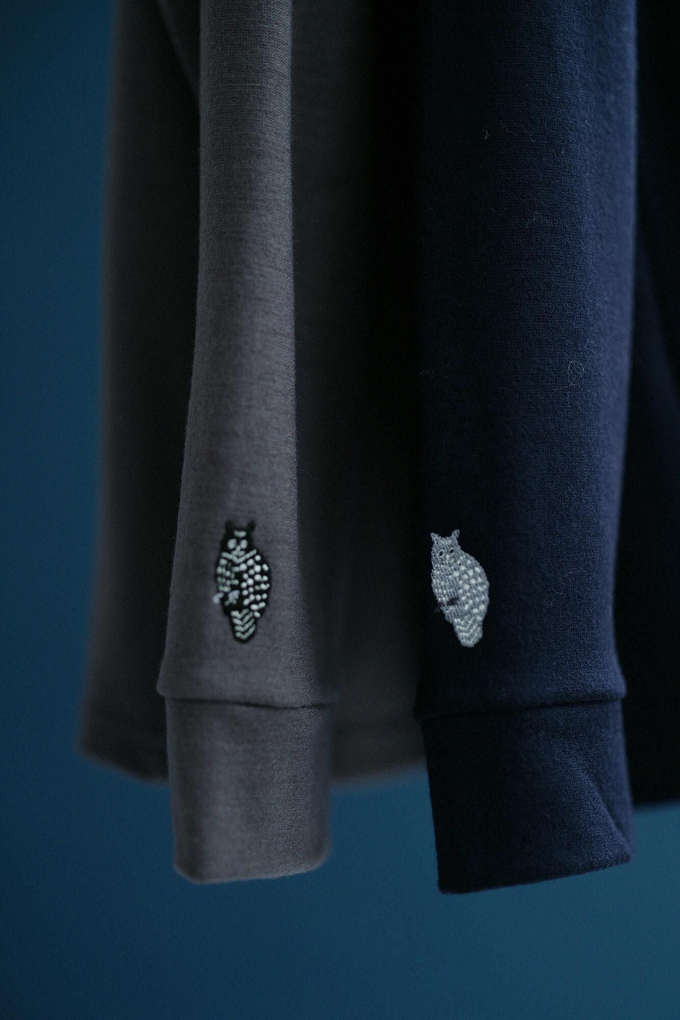 【預購】平針織 可洗羊毛 造型高領L/S長版上衣/暗藍色(※預計於12月9日左右發貨)