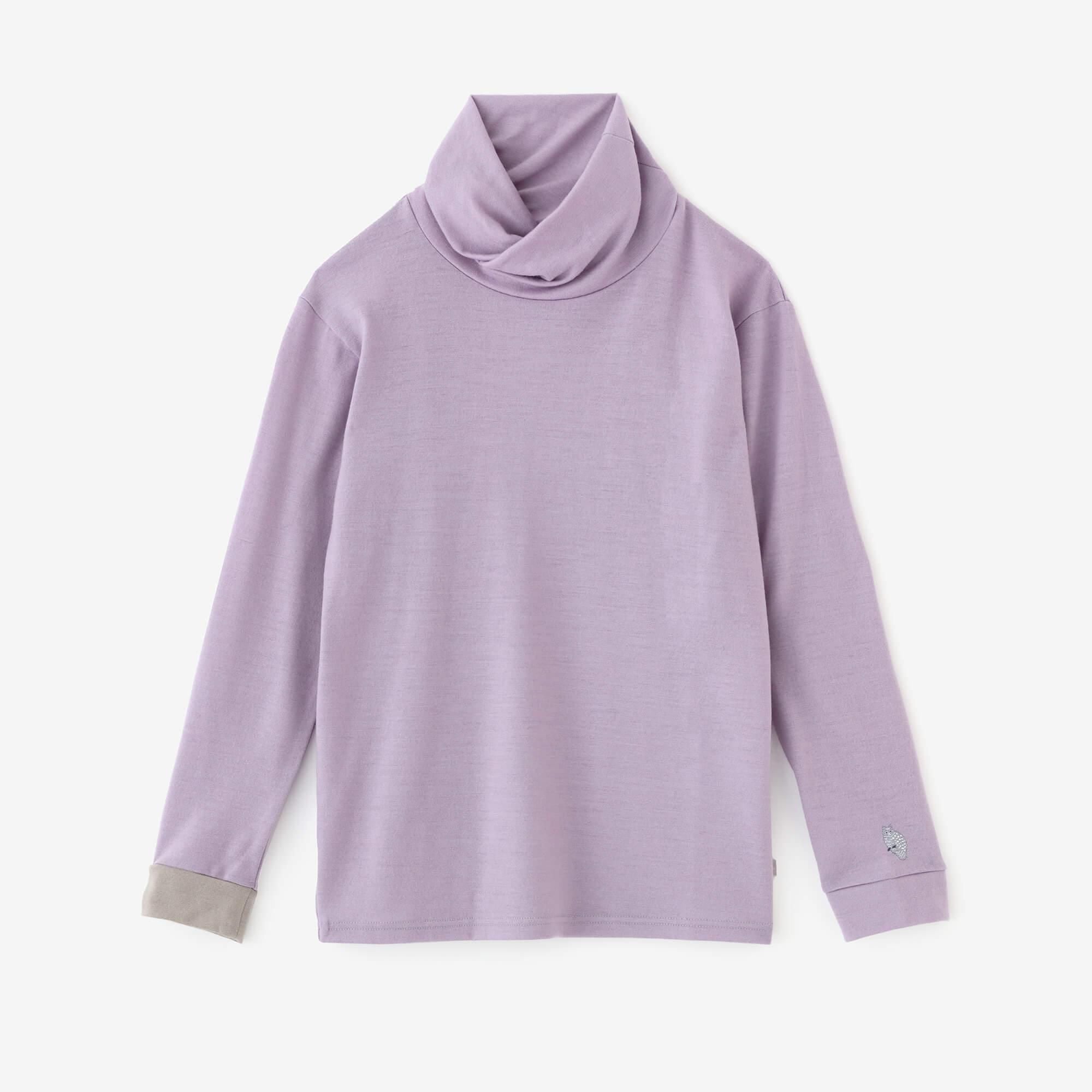 【預購】平針織 可洗羊毛 造型高領L/S長版上衣/紅藤色(※預計於12月9日左右發貨)