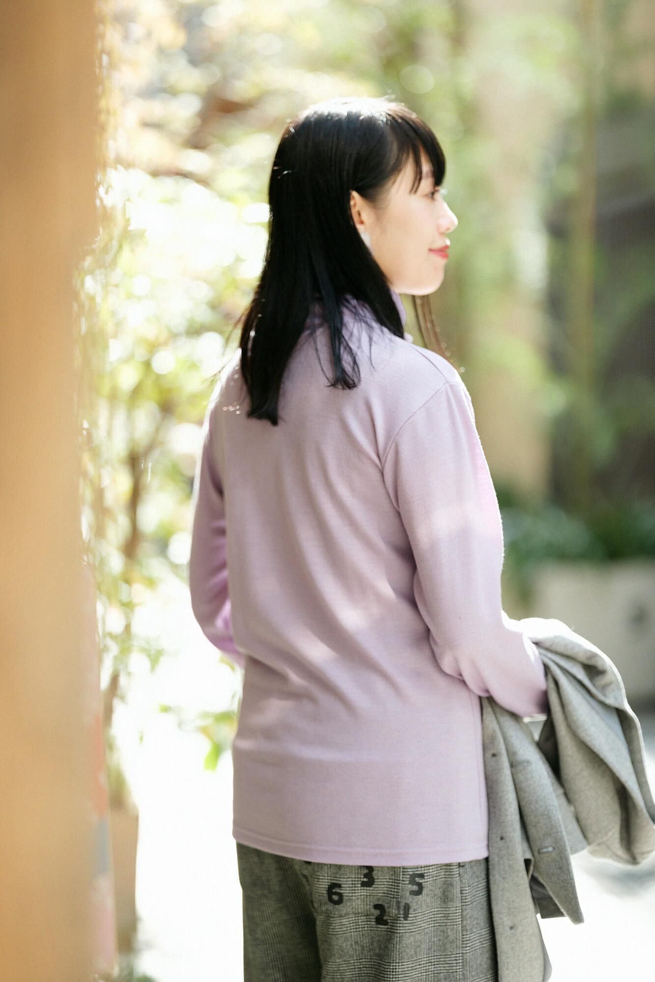 【預購】平針織 可洗羊毛 造型高領L/S長版上衣/紅藤色(※預計於12月9日左右發貨)