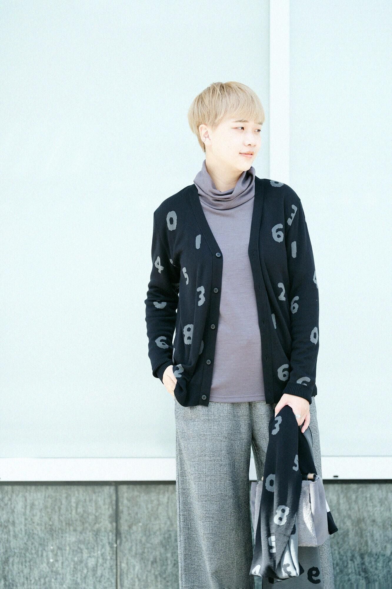 【預購】平針織 可洗羊毛 造型高領L/S長版上衣/灰炭色(※預計於12月9日左右發貨)