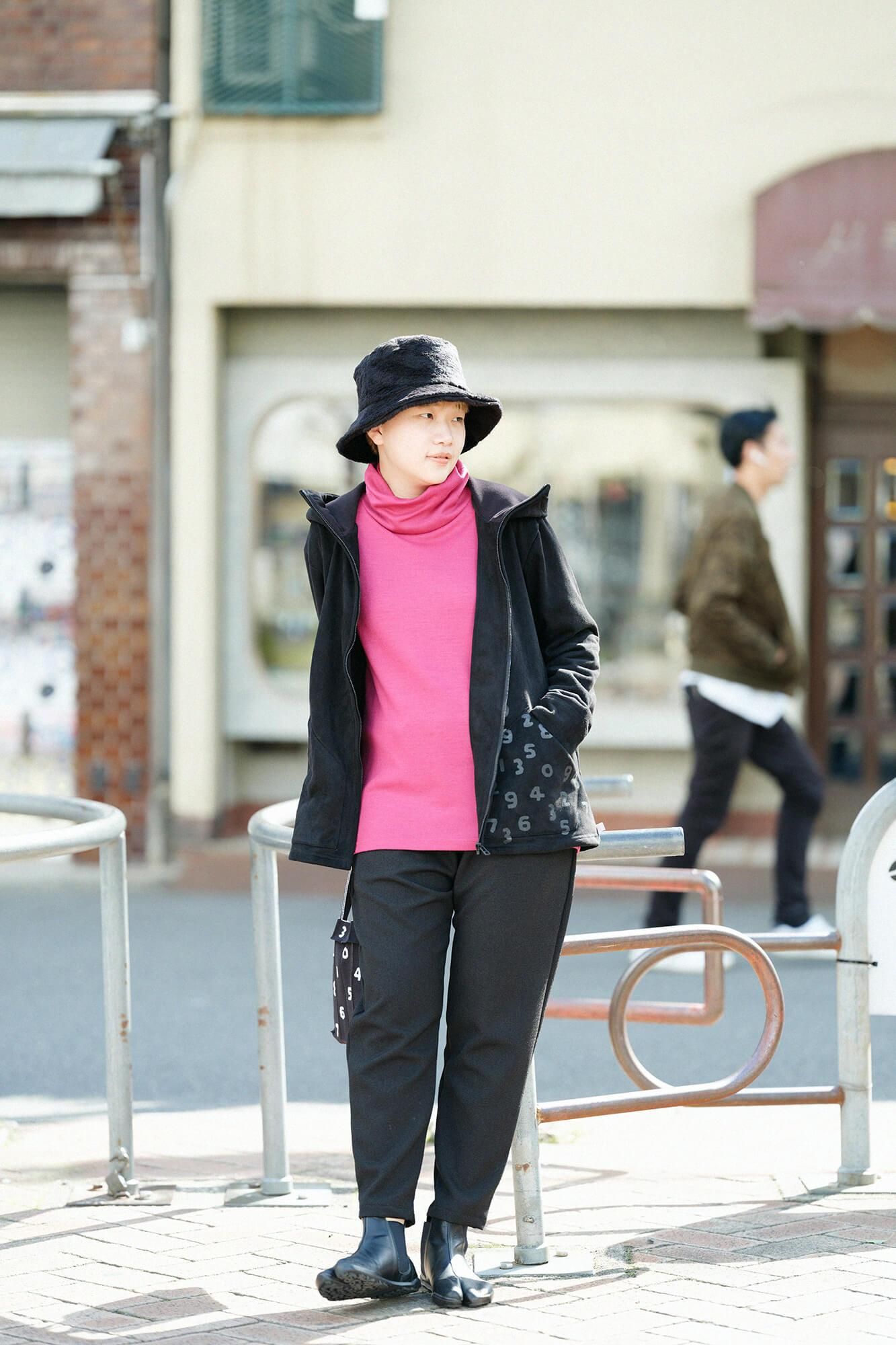 【預購】平針織 可洗羊毛 造型高領L/S長版上衣/深粉紅(※預計於12月9日左右發貨)