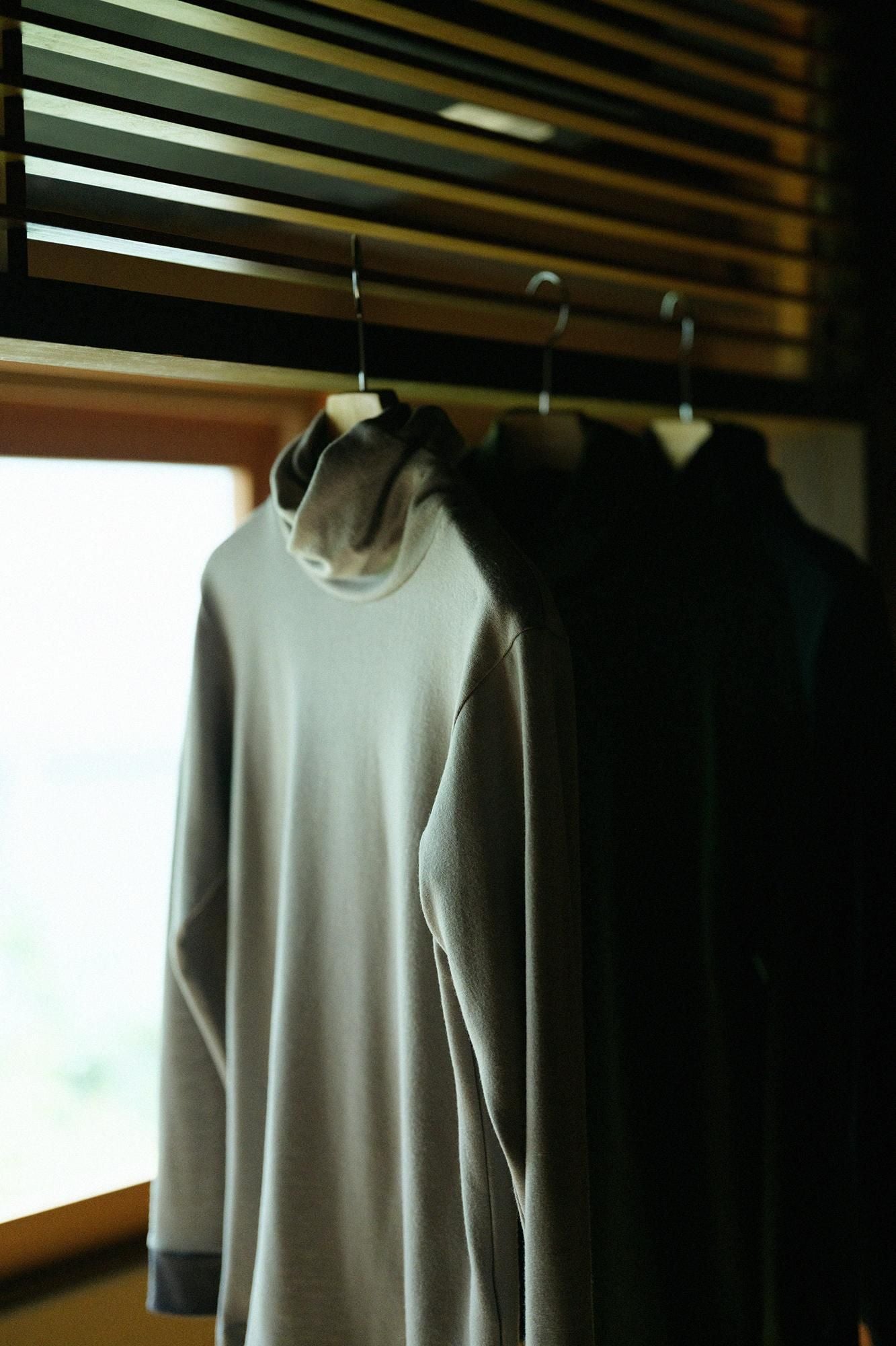 【預購】平針織 可洗羊毛 造型高領L/S長版上衣/棕灰色(※預計於12月9日左右發貨)