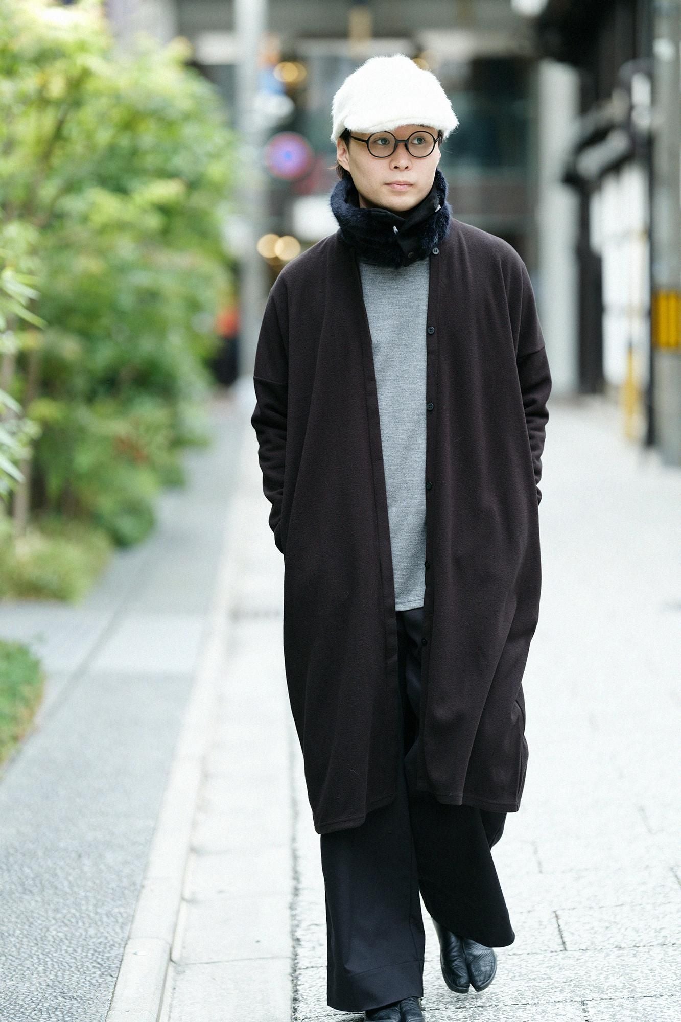 【預購】平針織 可洗羊毛 造型高領L/S長版上衣/深灰色(※預計於12月9日左右發貨)