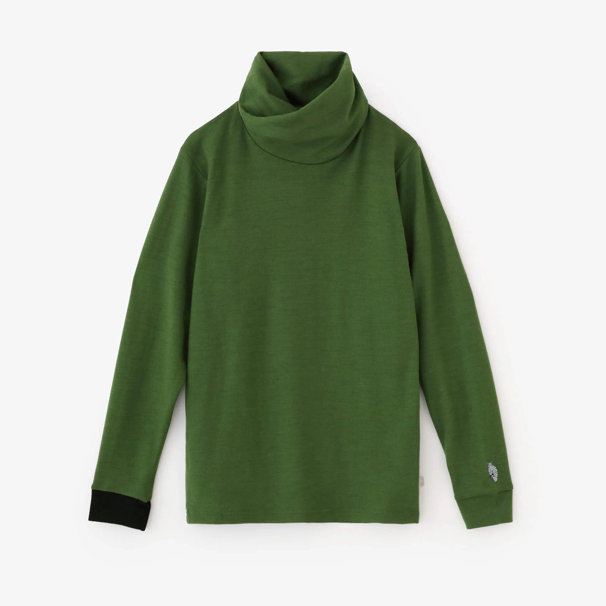 【預購】平針織 可洗羊毛 造型高領L/S長版上衣/橄欖綠(※預計於12月9日左右發貨)