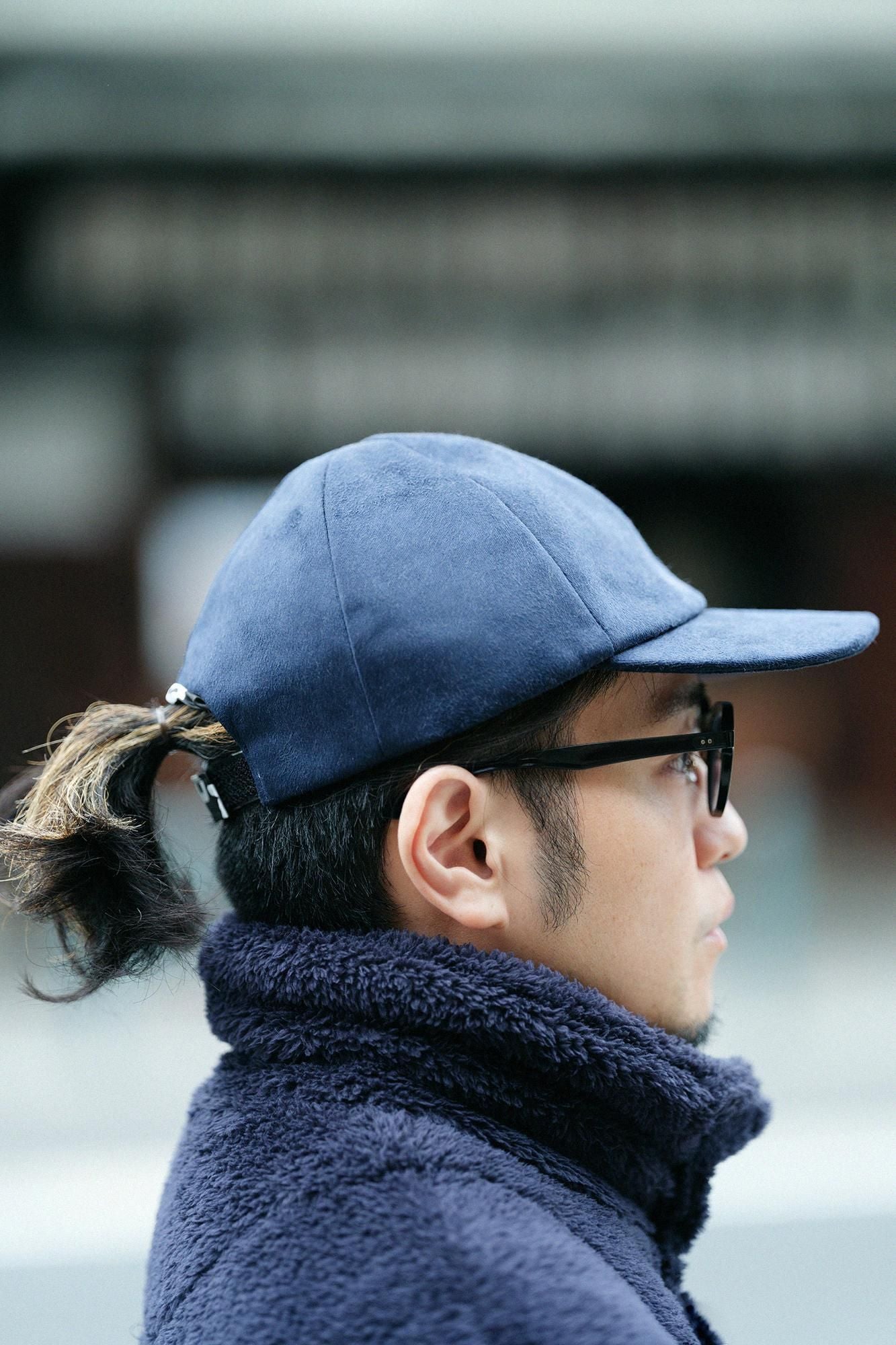 フェイクヌバック キャップ/ダークネイビー×SO-SU-U昆(こん)