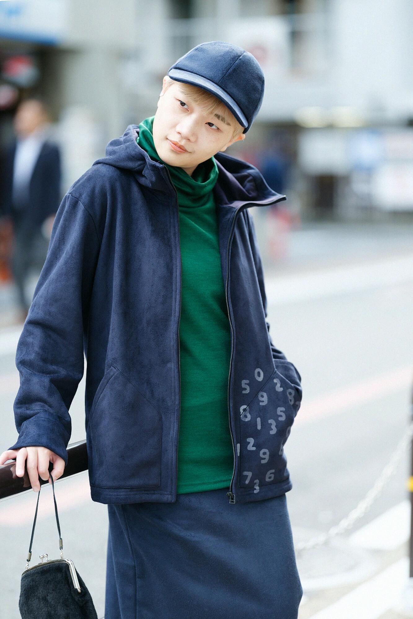 フェイクヌバック キャップ/ダークネイビー×SO-SU-U昆(こん)