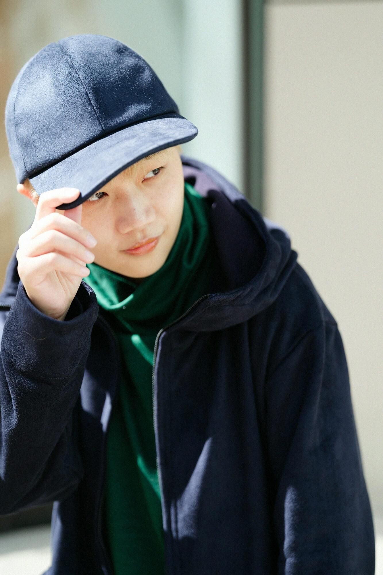 フェイクヌバック キャップ/ダークネイビー×SO-SU-U昆(こん)