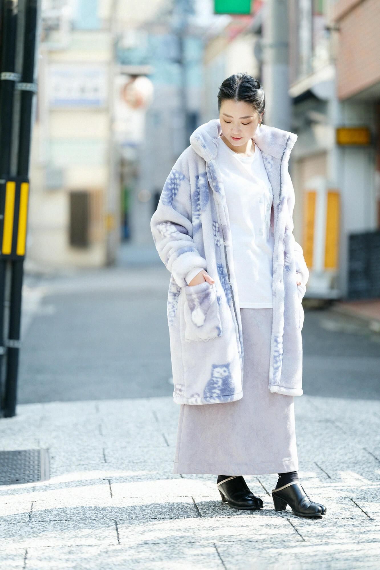 ウォッシャブルウール天竺 長袖ポケットTシャツ/鳥の子色(とりのこいろ)