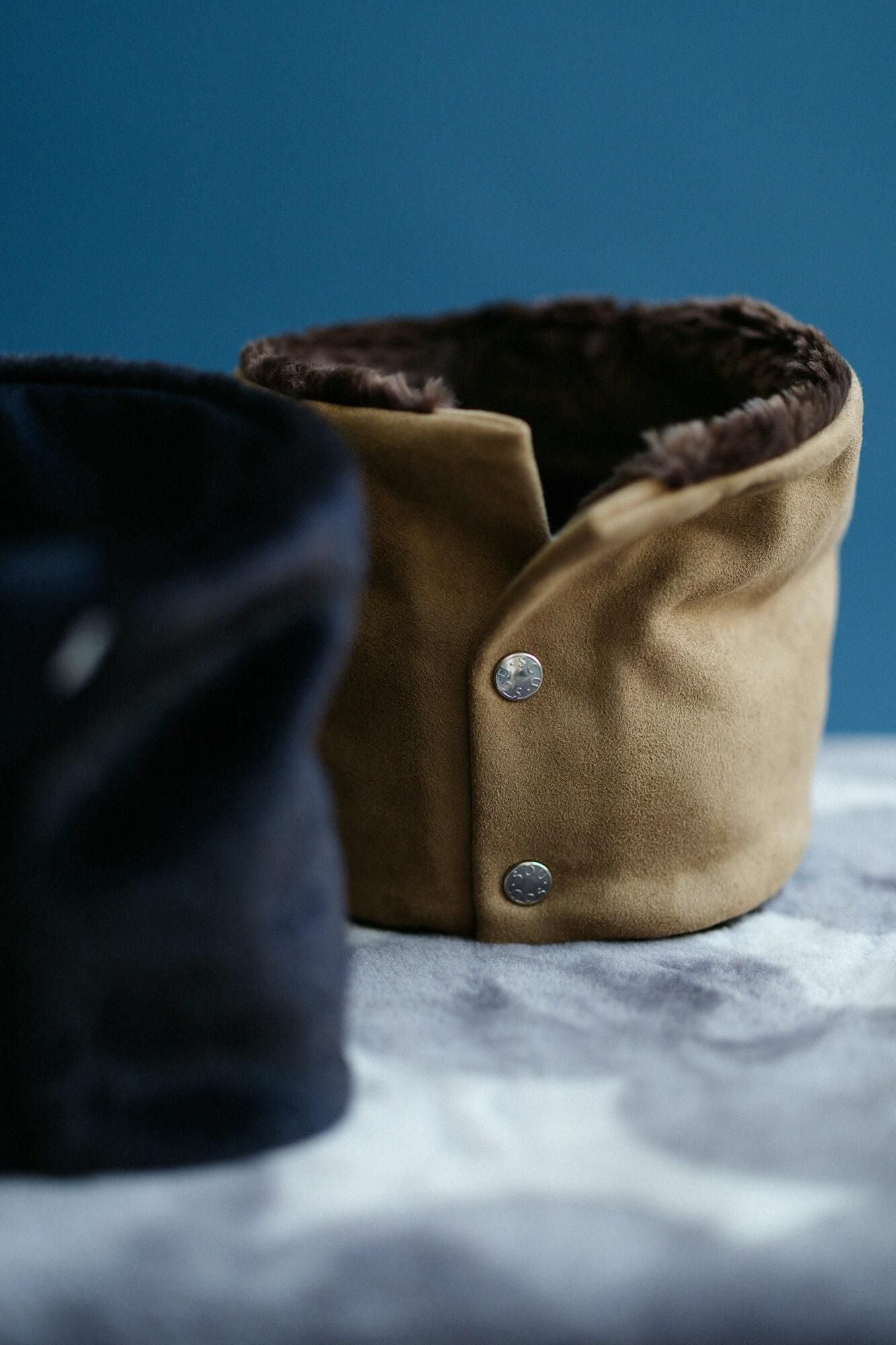 【預購】人造毛皮 雙面用短圍巾/焦糖色×棕色(※預計於12月9日左右發貨)