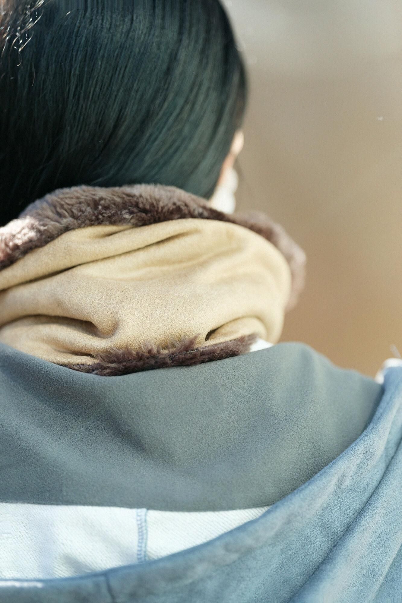 【預購】人造毛皮 雙面用短圍巾/焦糖色×棕色(※預計於12月9日左右發貨)