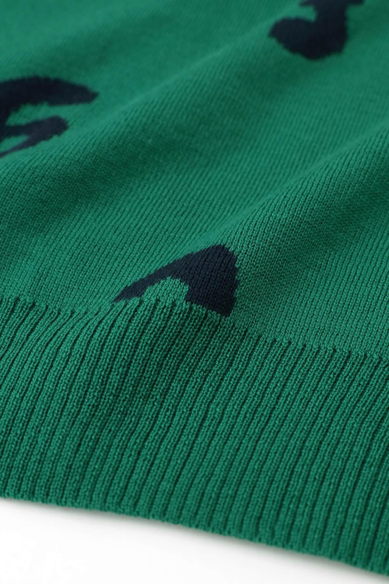 Super 140's Jacquard-Cardigan/SO-SU-U Tokiwa-Farbe