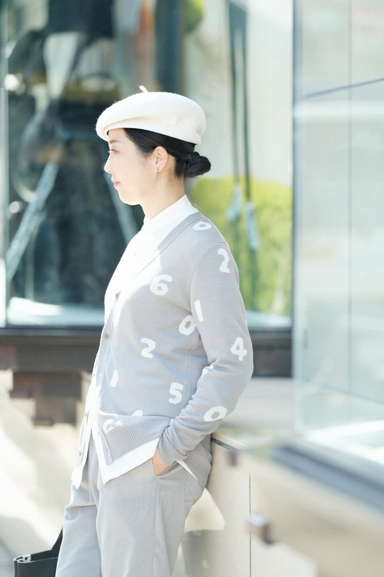 슈퍼 140의 자카드 가디건/SO-SU-U 쥐 (Snezu)