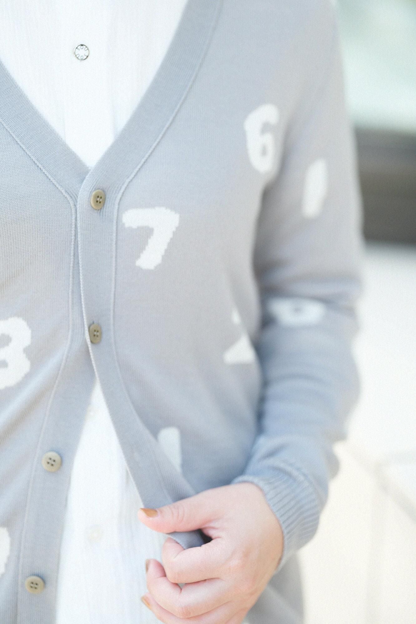 슈퍼 140의 자카드 가디건/SO-SU-U 쥐 (Snezu)