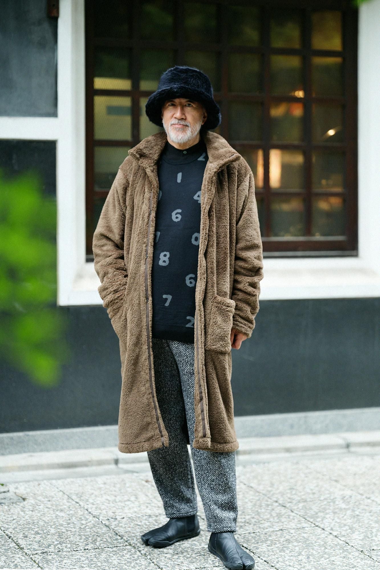 Super 140의 Jacquard Crew Neck Knit/SO-SU-U 검은색