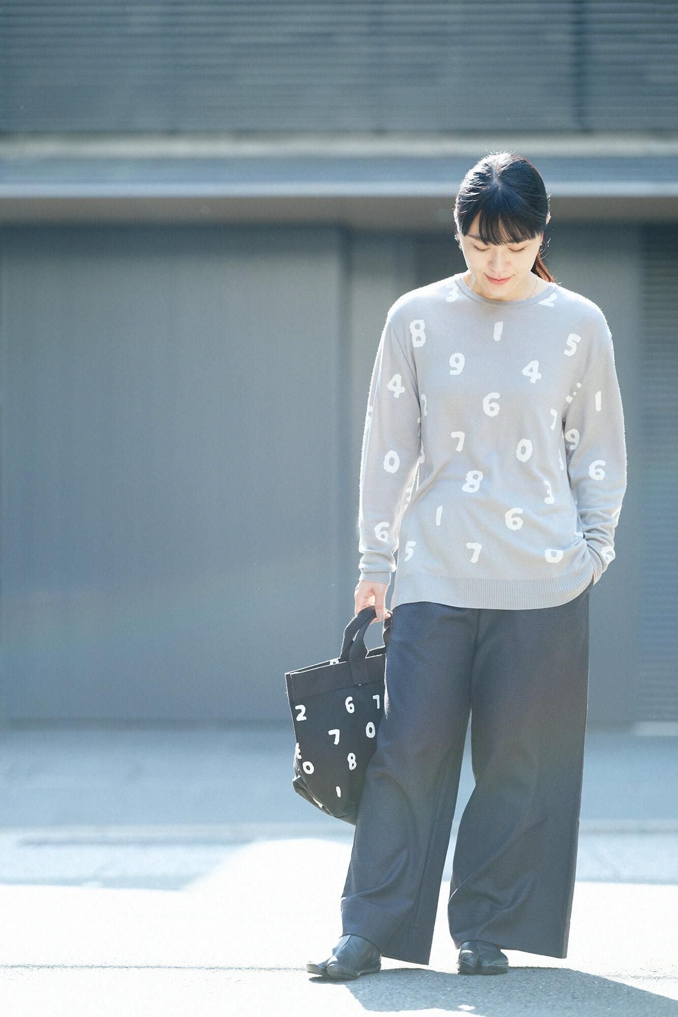 Super 140의 Jacquard Crew Neck Knit/SO-SU-U 쥐 (Snezu)