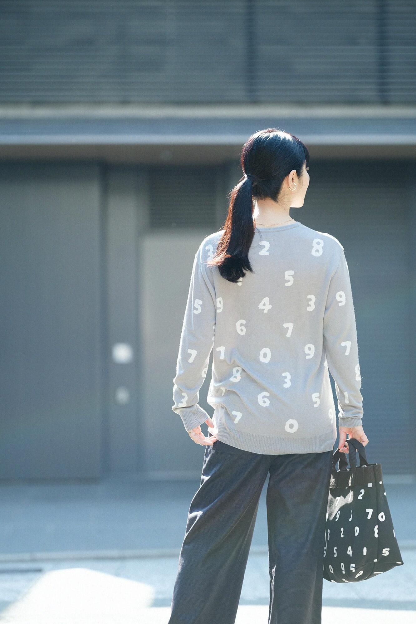 Super 140의 Jacquard Crew Neck Knit/SO-SU-U 쥐 (Snezu)