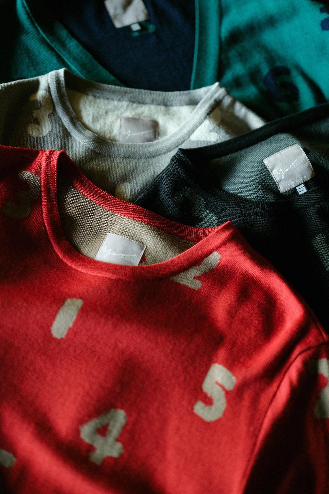 Super 140의 Jacquard Crew Neck Knit/SO-SU-U 쥐 (Snezu)