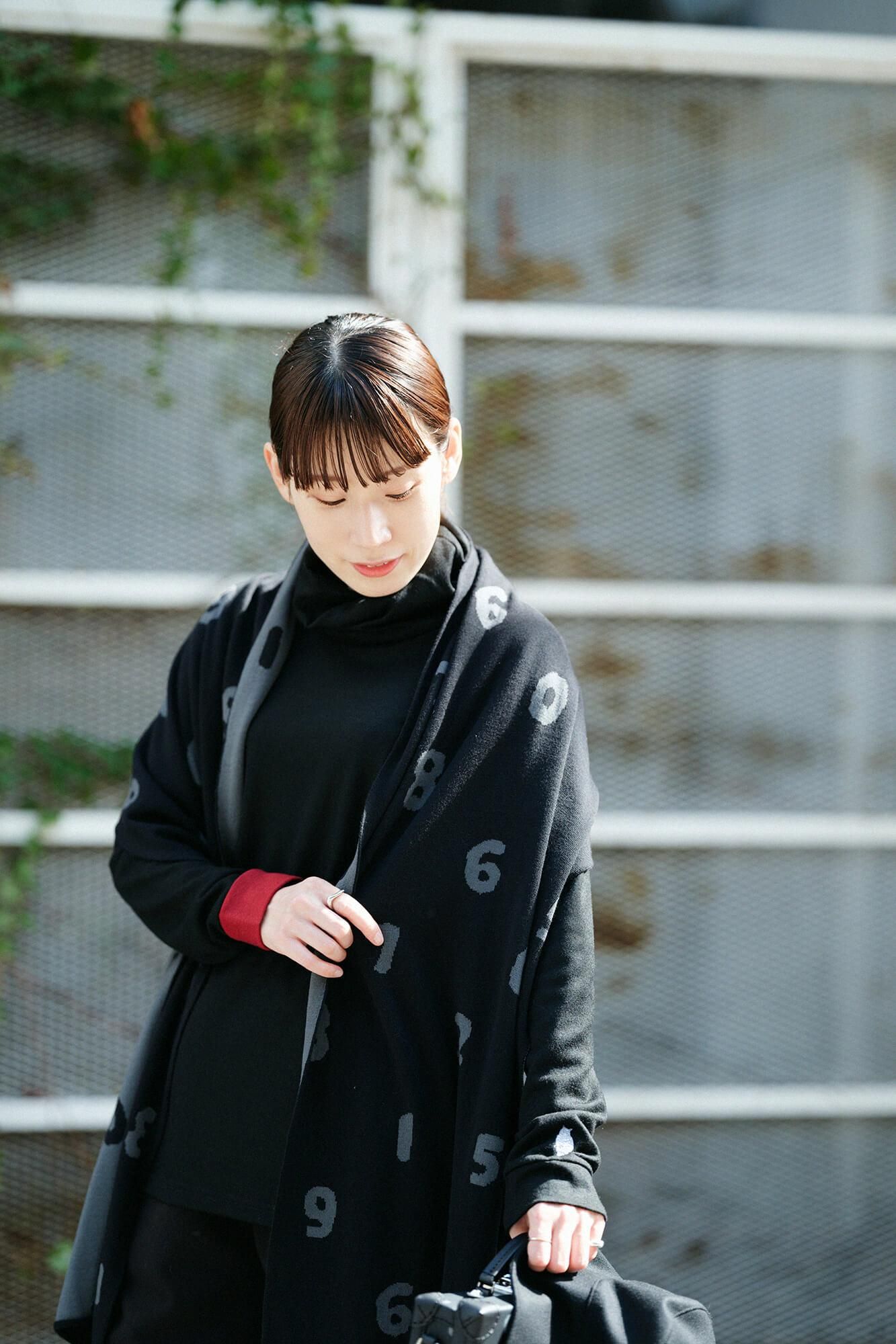 スーパー140'sジャカード マフラー/SO-SU-U 濡羽色(ぬればいろ)