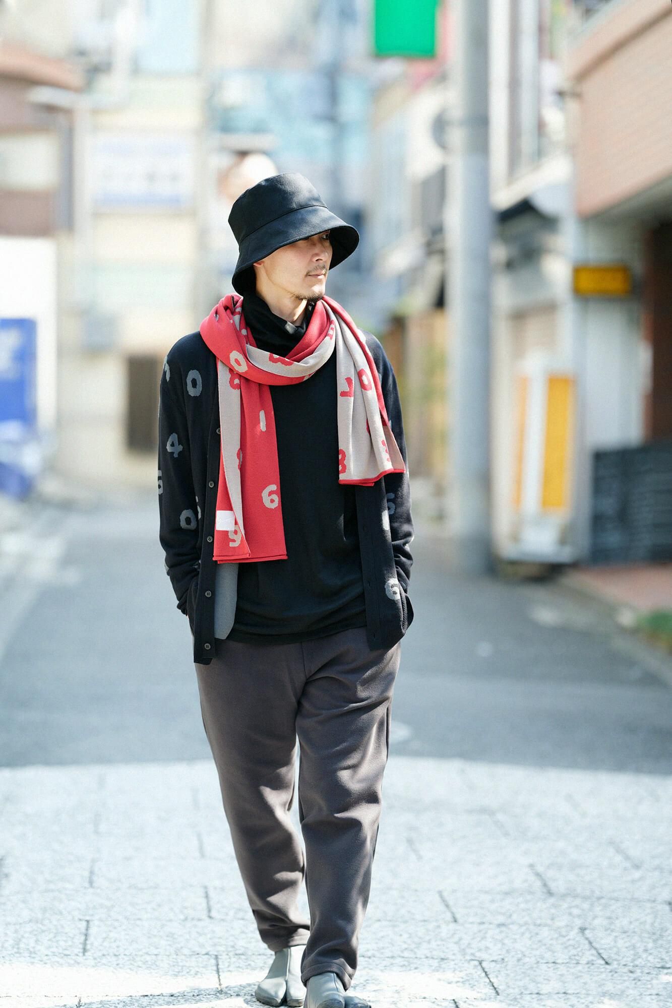 超级140年代的jacquard围巾/so-su-u灰色