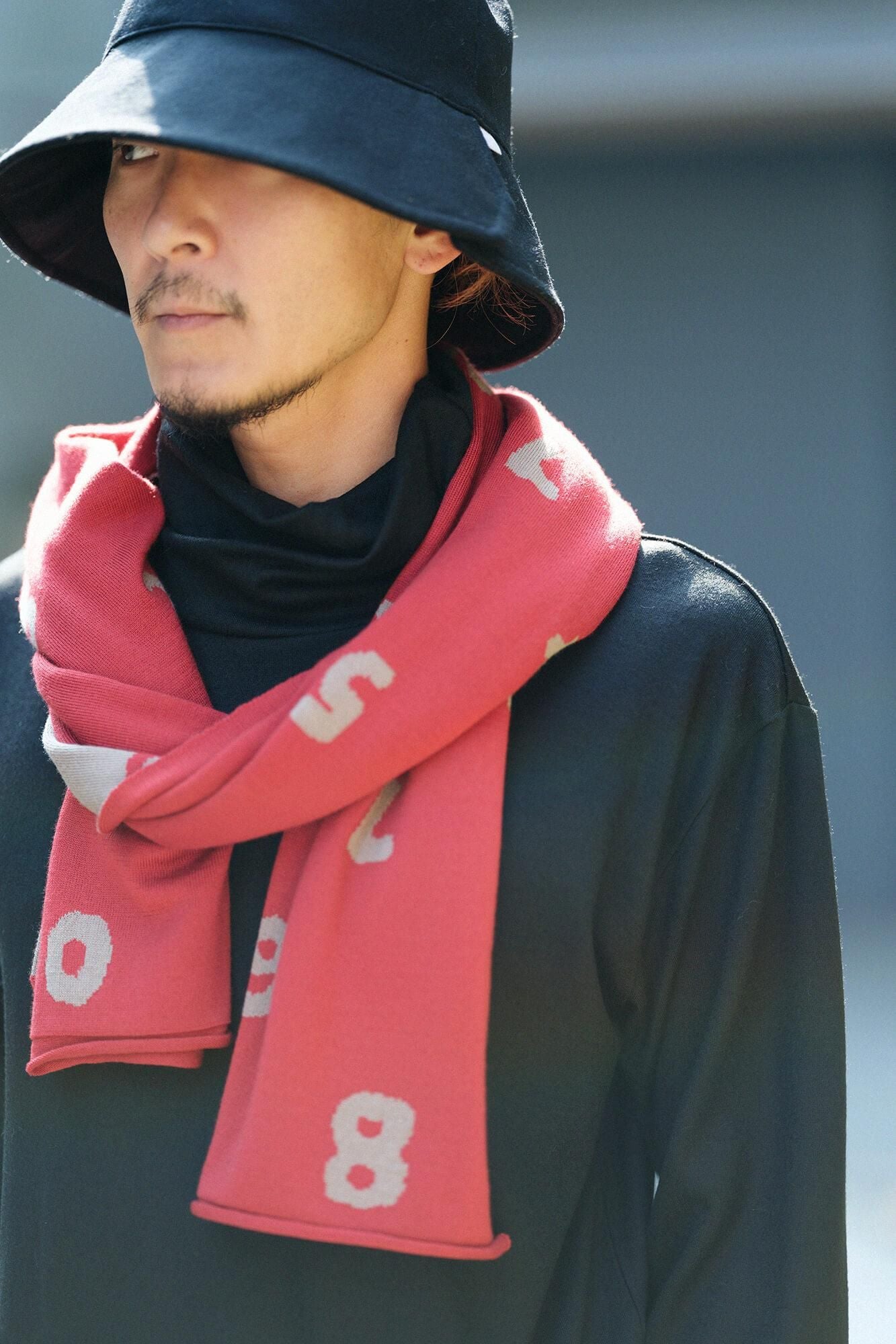 超级140年代的jacquard围巾/so-su-u灰色