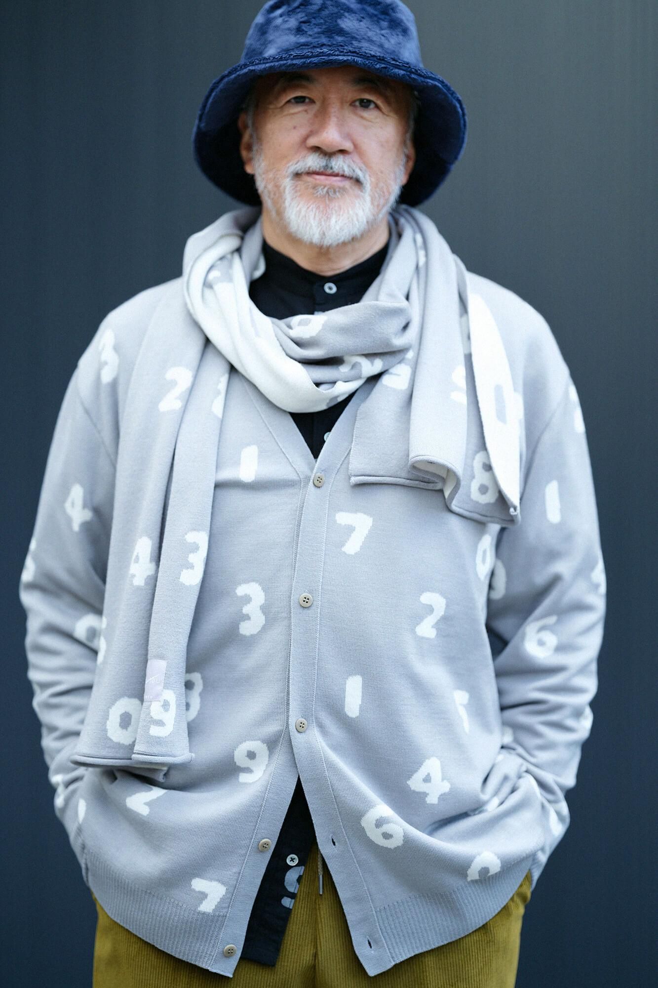 Super 140's Jacquard Muffler / SO-SU-U Grey