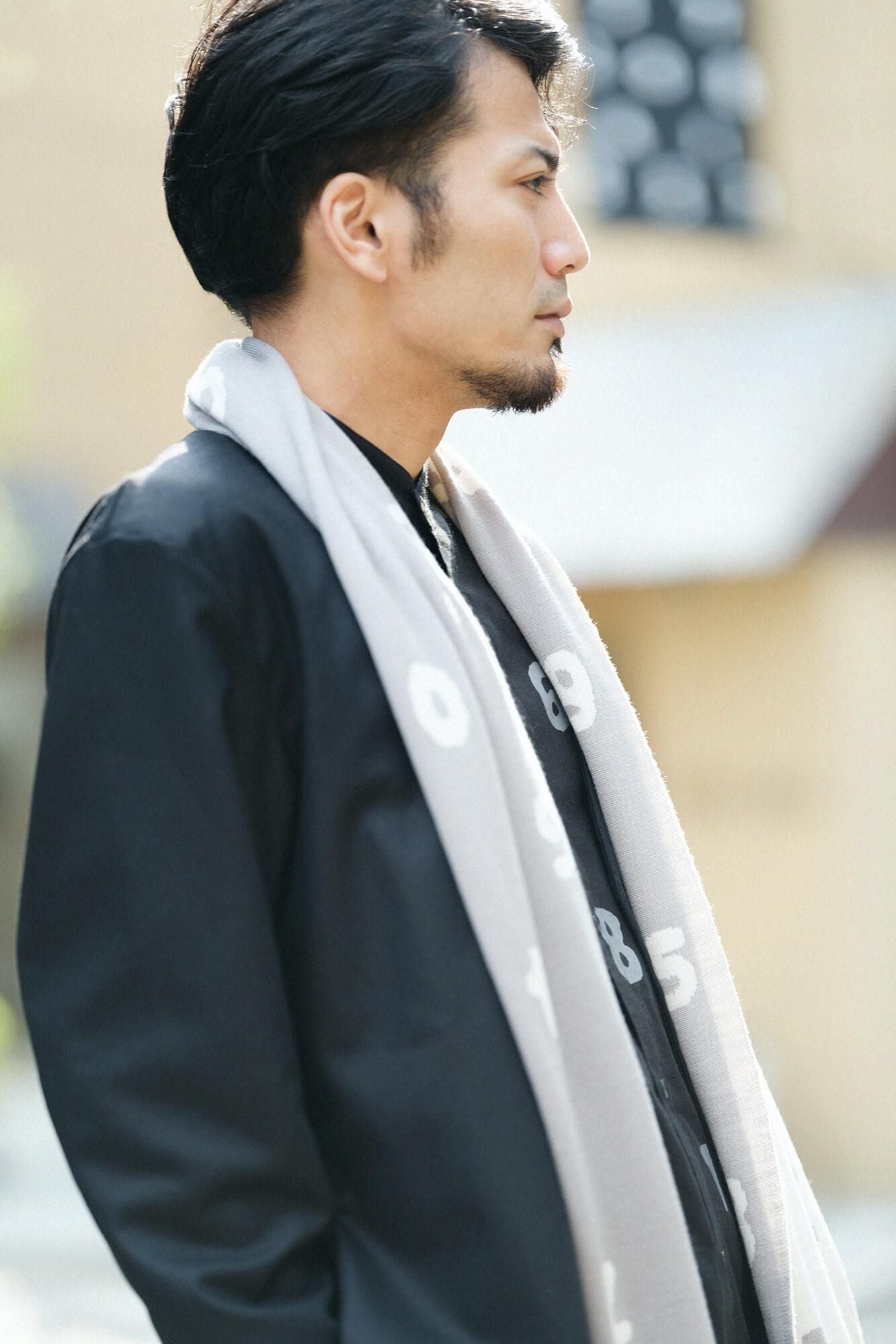 Super 140's Jacquard Muffler / SO-SU-U Grey