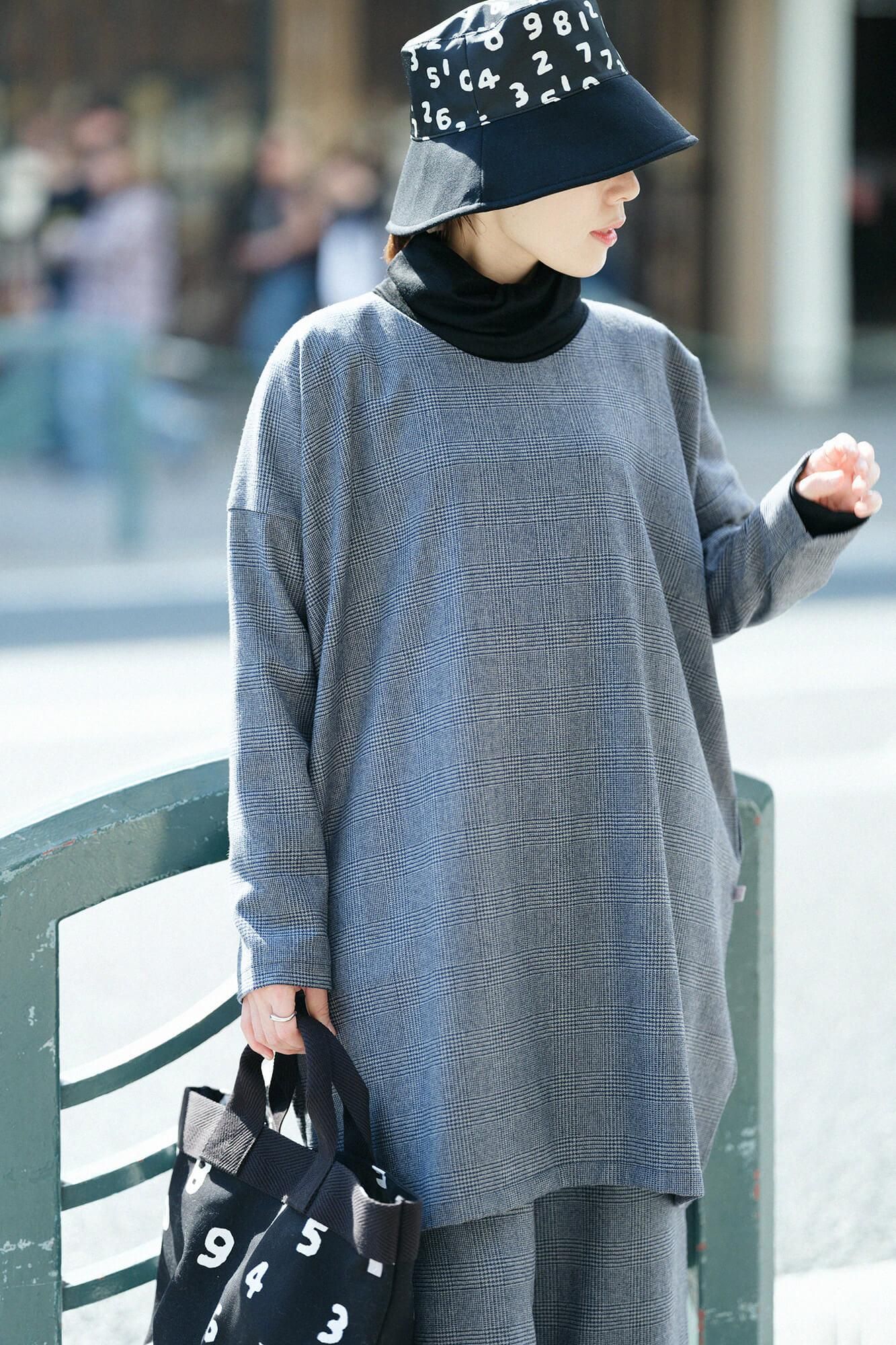 Super 100's 法蘭絨開口漁夫帽/黑色× SO-SU-U十數 昆